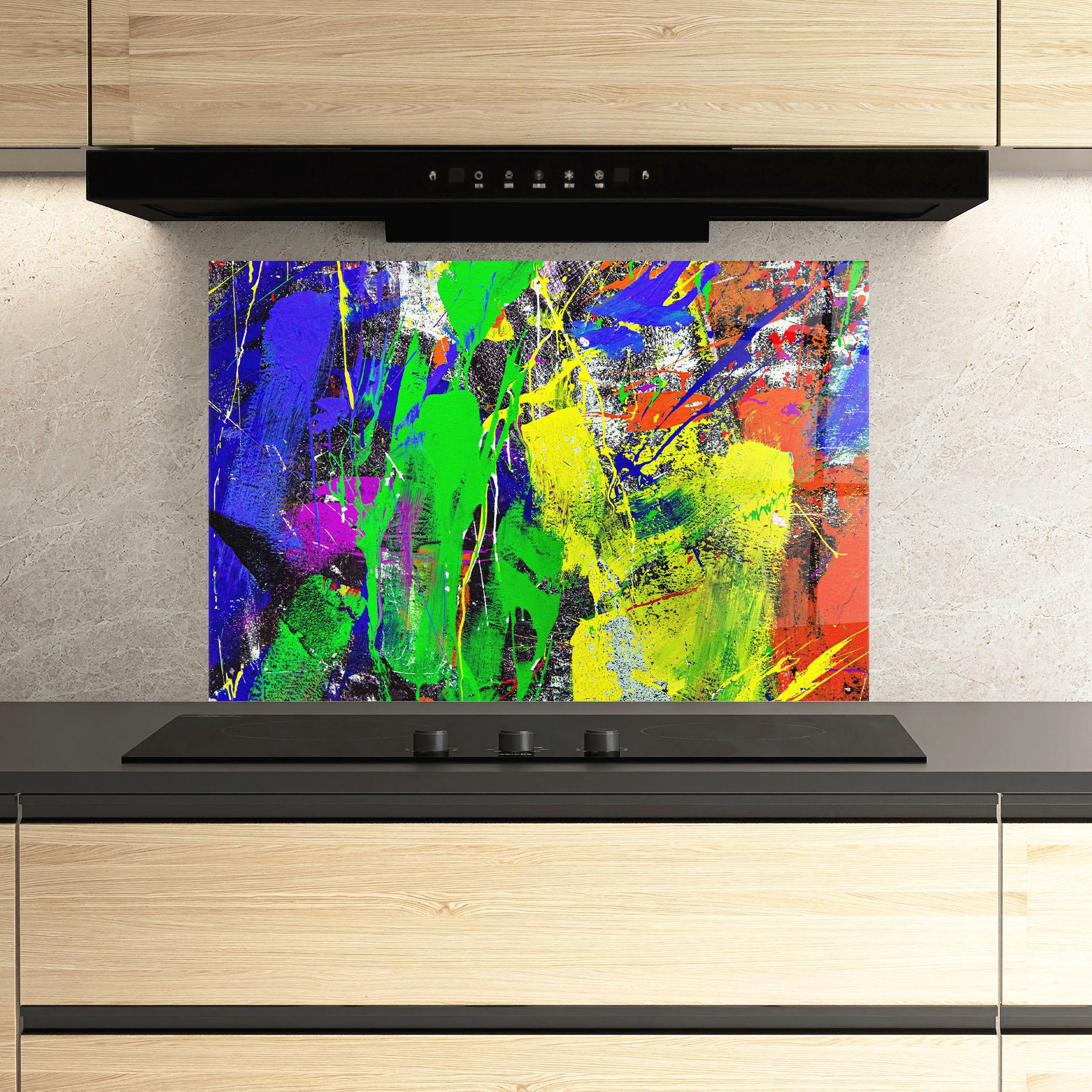 Konyhai üveg hátfal Color Mix Abstract mockup 3