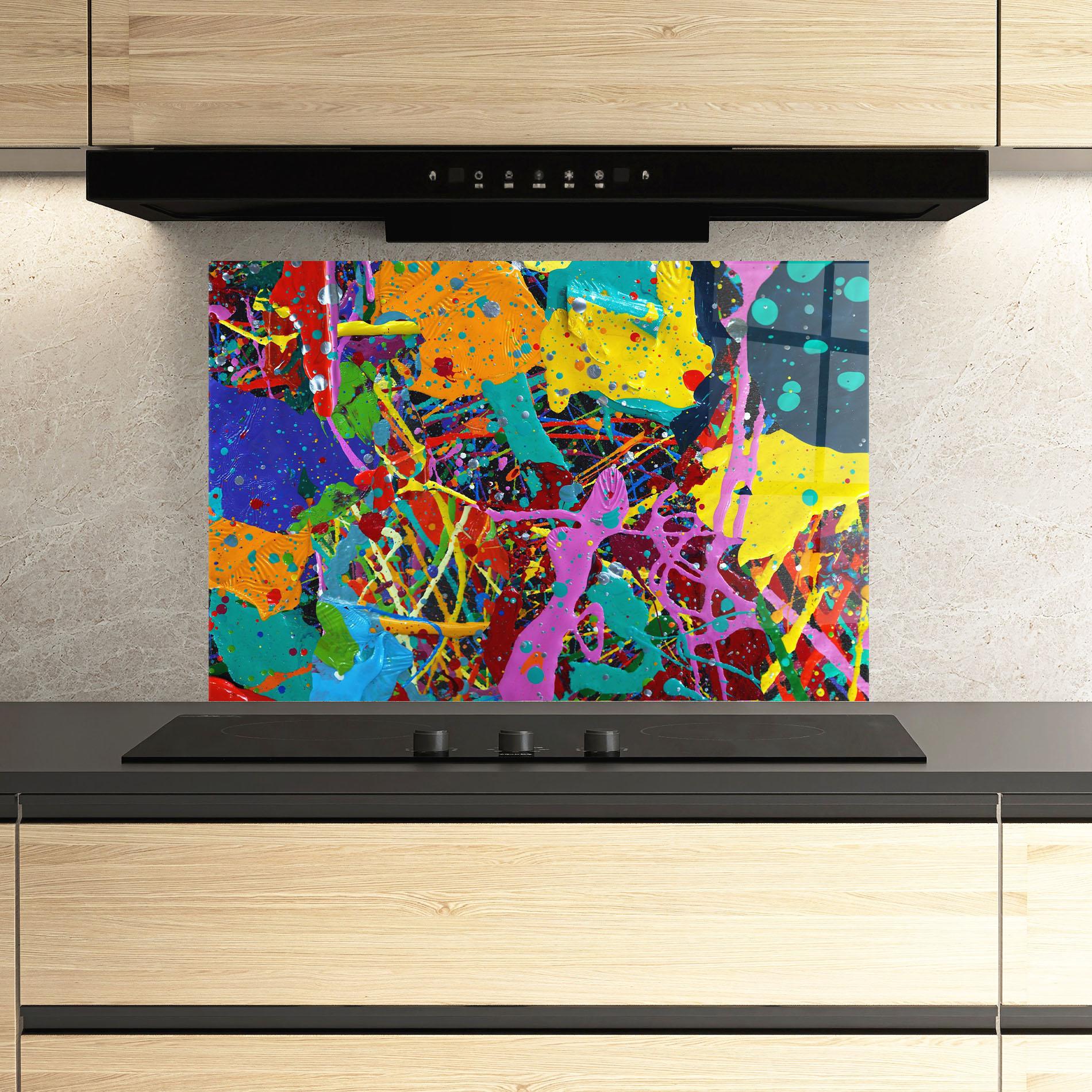 Konyhai üveg hátfal Dark Panorama mockup 3