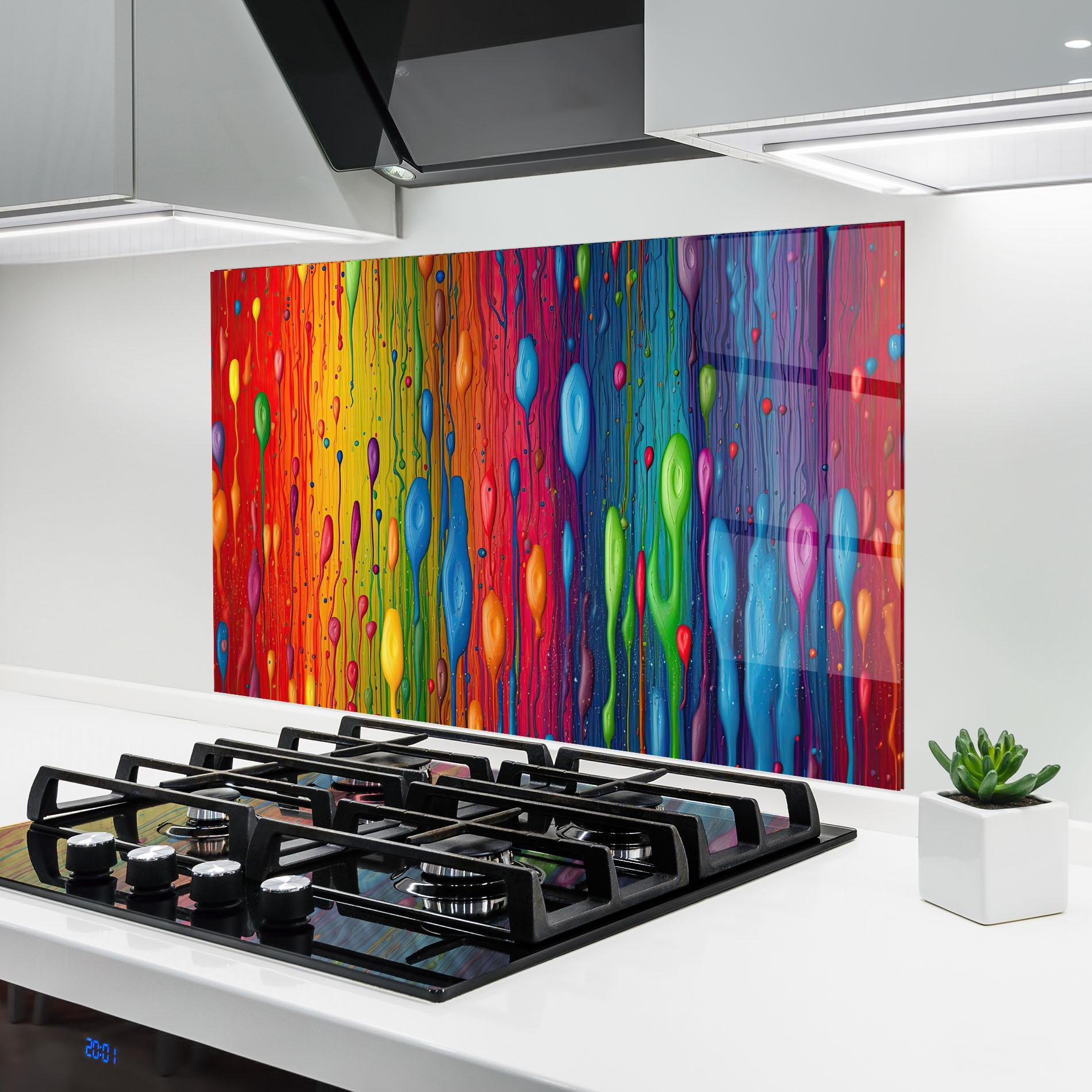 Konyhai üveg hátfal Abstract Rainbow Pattern mockup 6