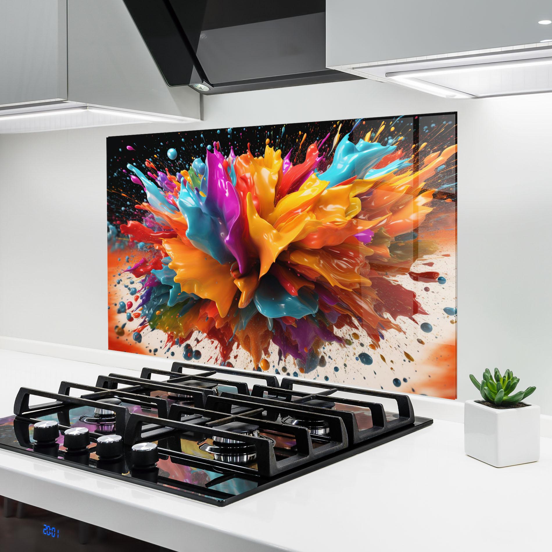 Konyhai üveg hátfal Abstract Splash mockup 6