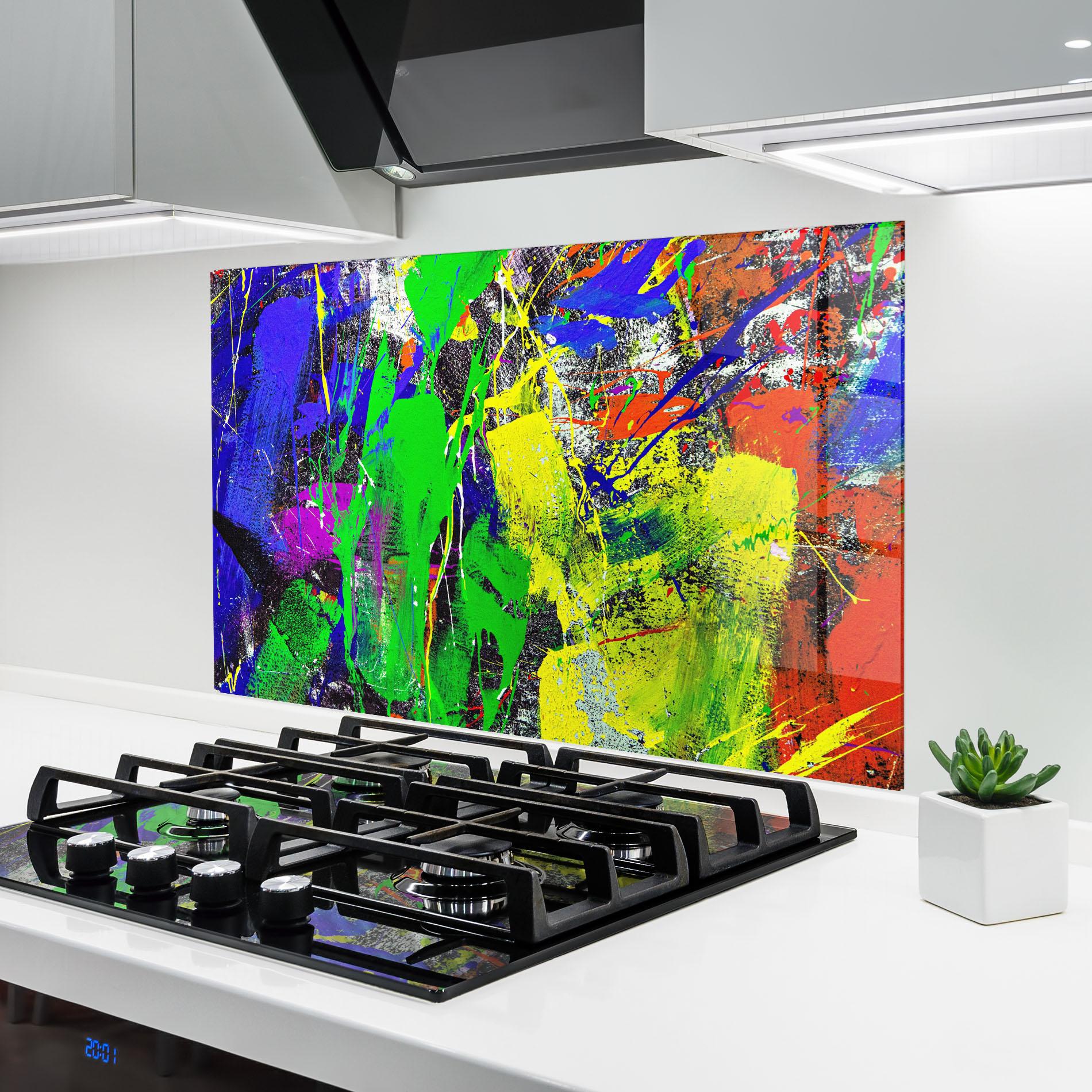 Konyhai üveg hátfal Color Mix Abstract mockup 6