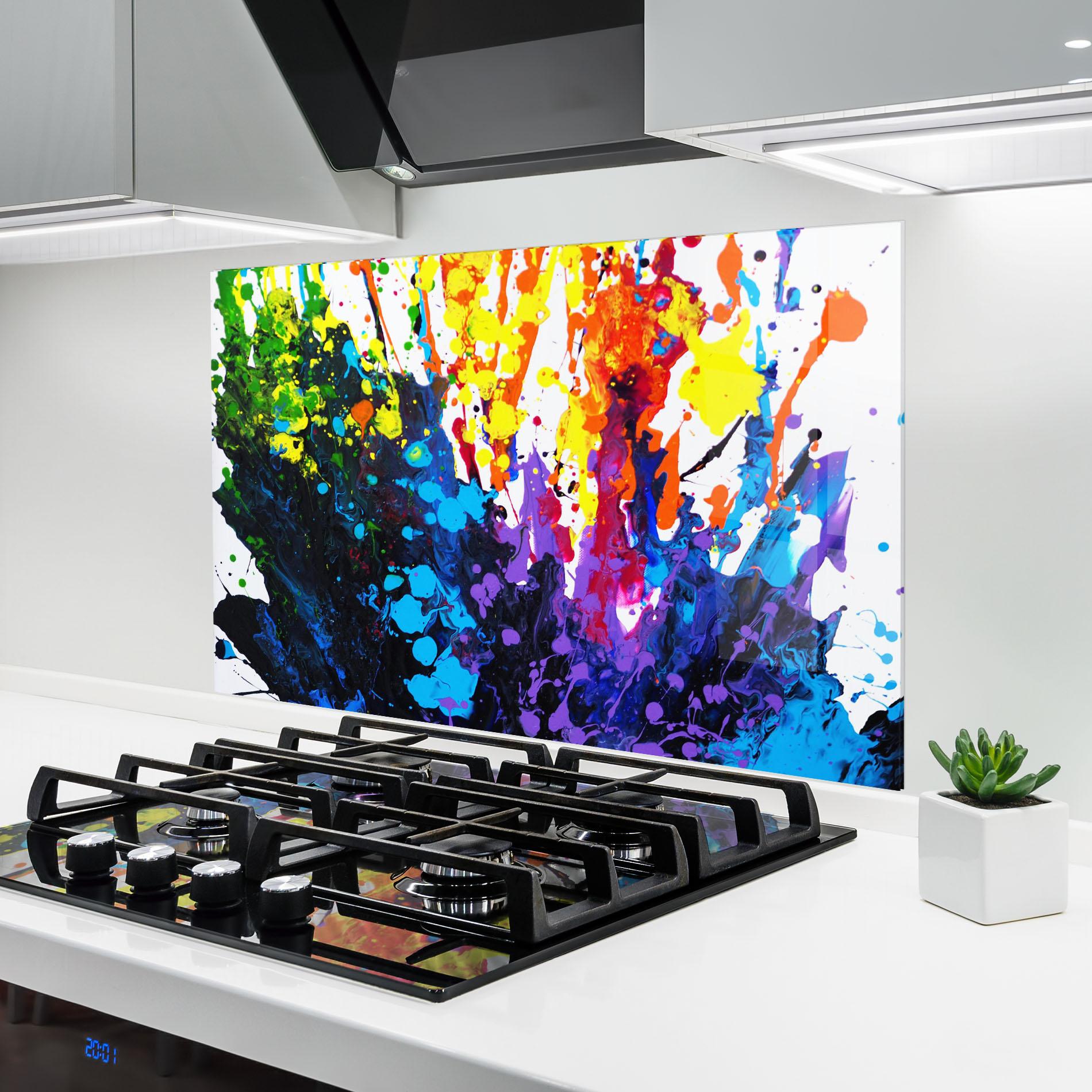 Konyhai üveg hátfal Color Splash 2d mockup 6