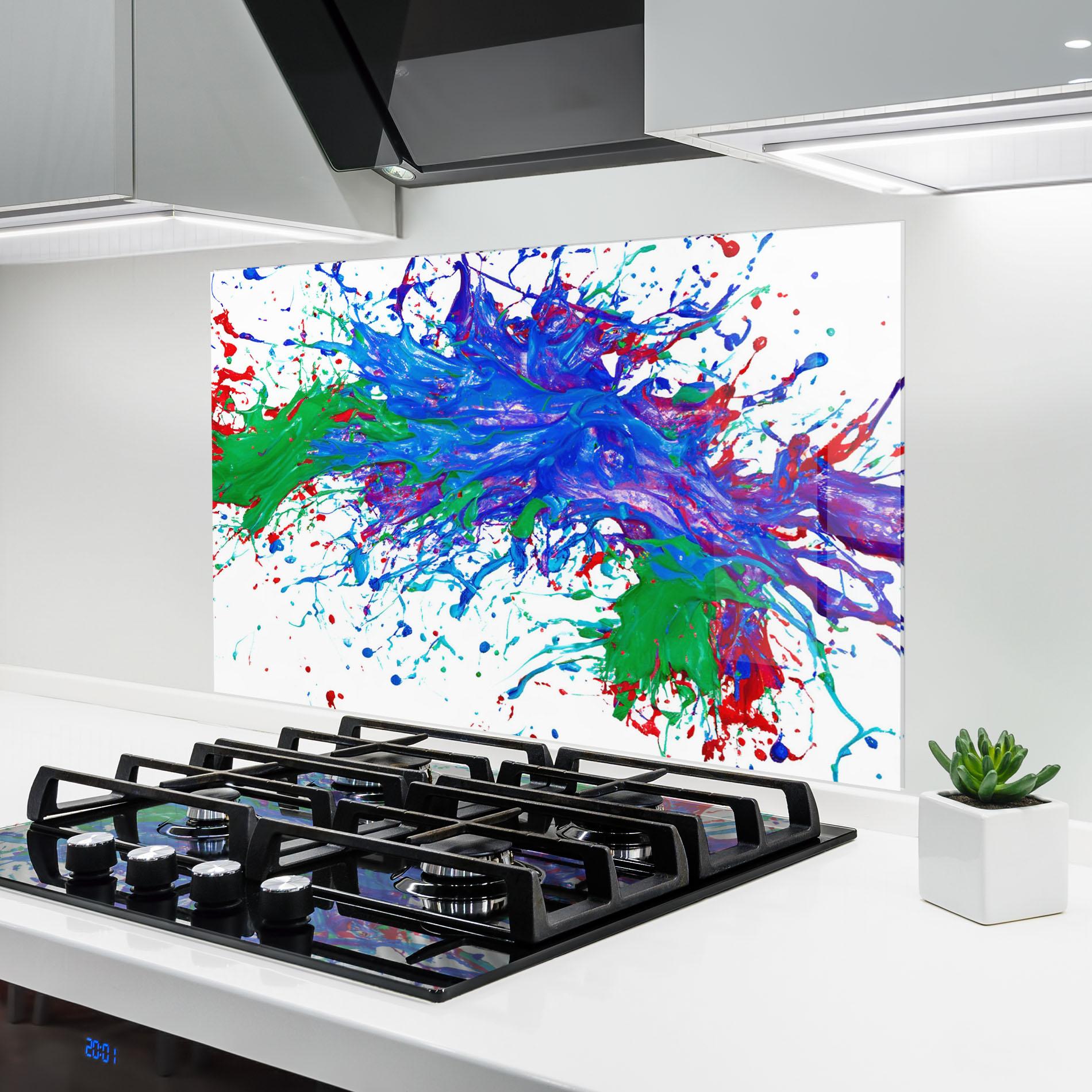 Konyhai üveg hátfal Colorful Blue Purple mockup 6