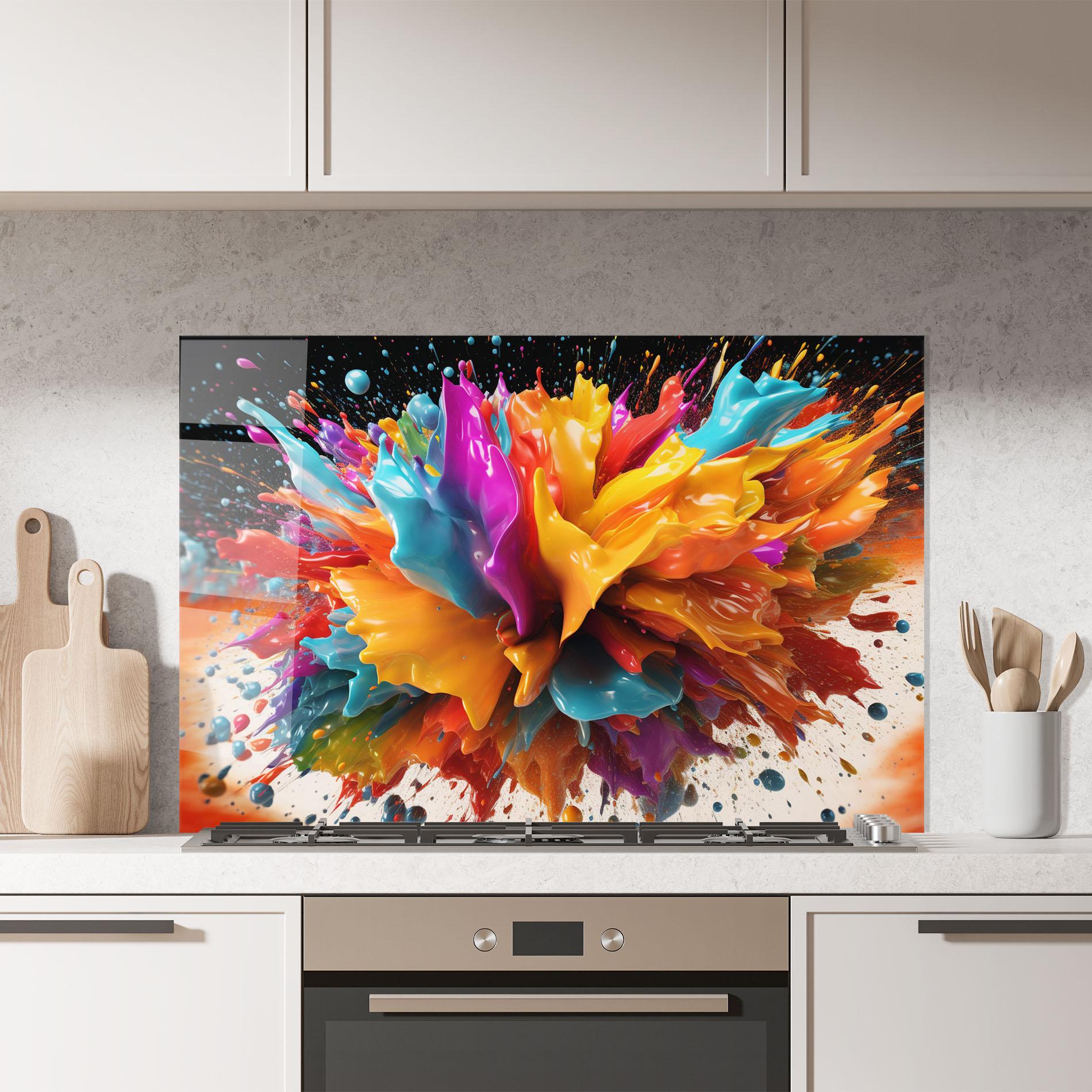 Konyhai üveg hátfal Abstract Splash mockup 7