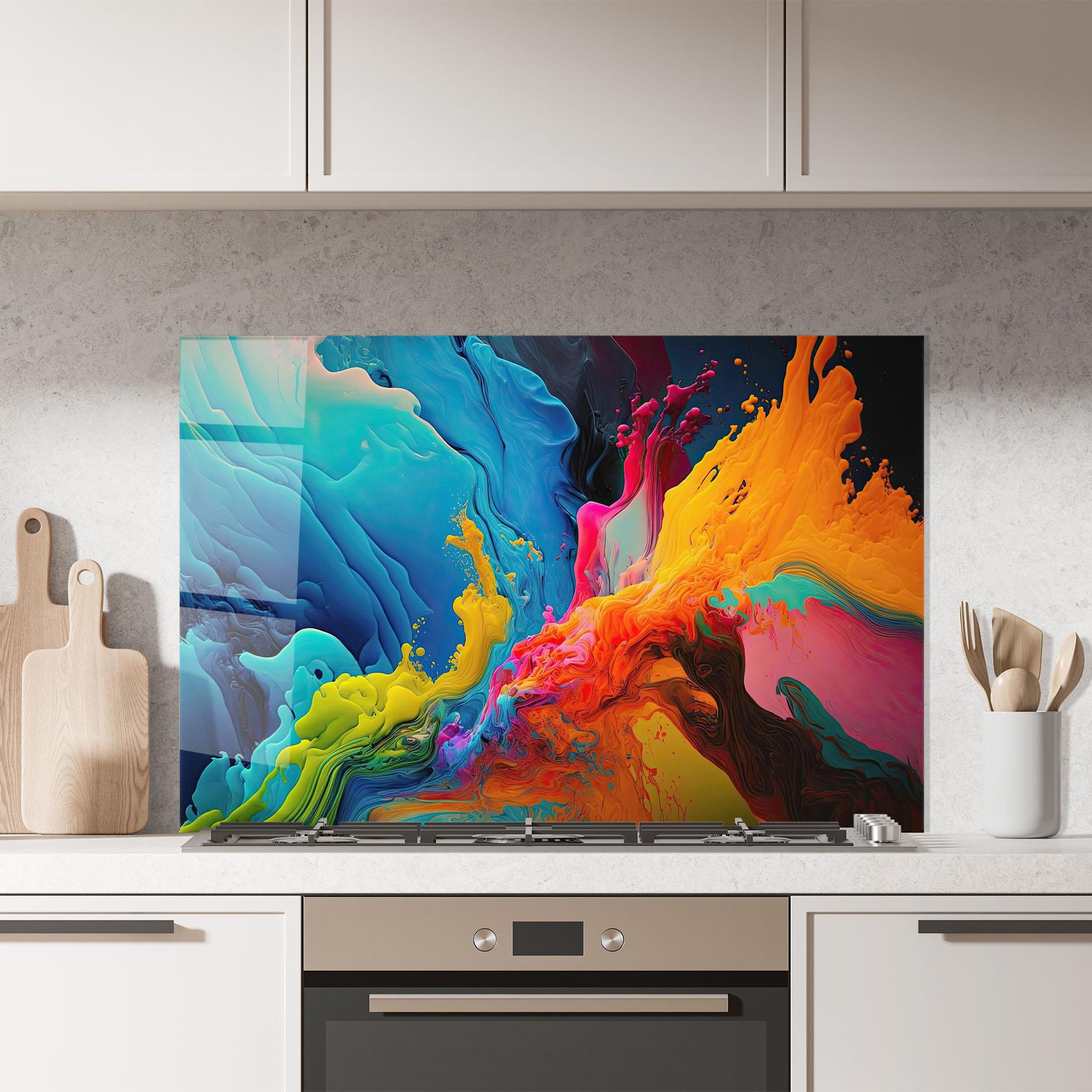 Konyhai üveg hátfal Color Floating mockup 7