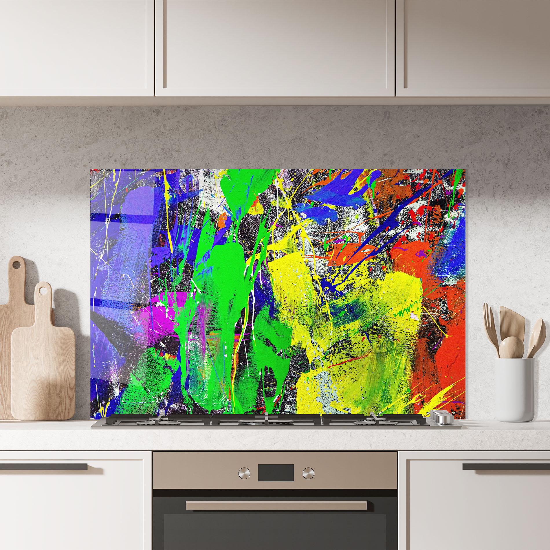 Konyhai üveg hátfal Color Mix Abstract mockup 7