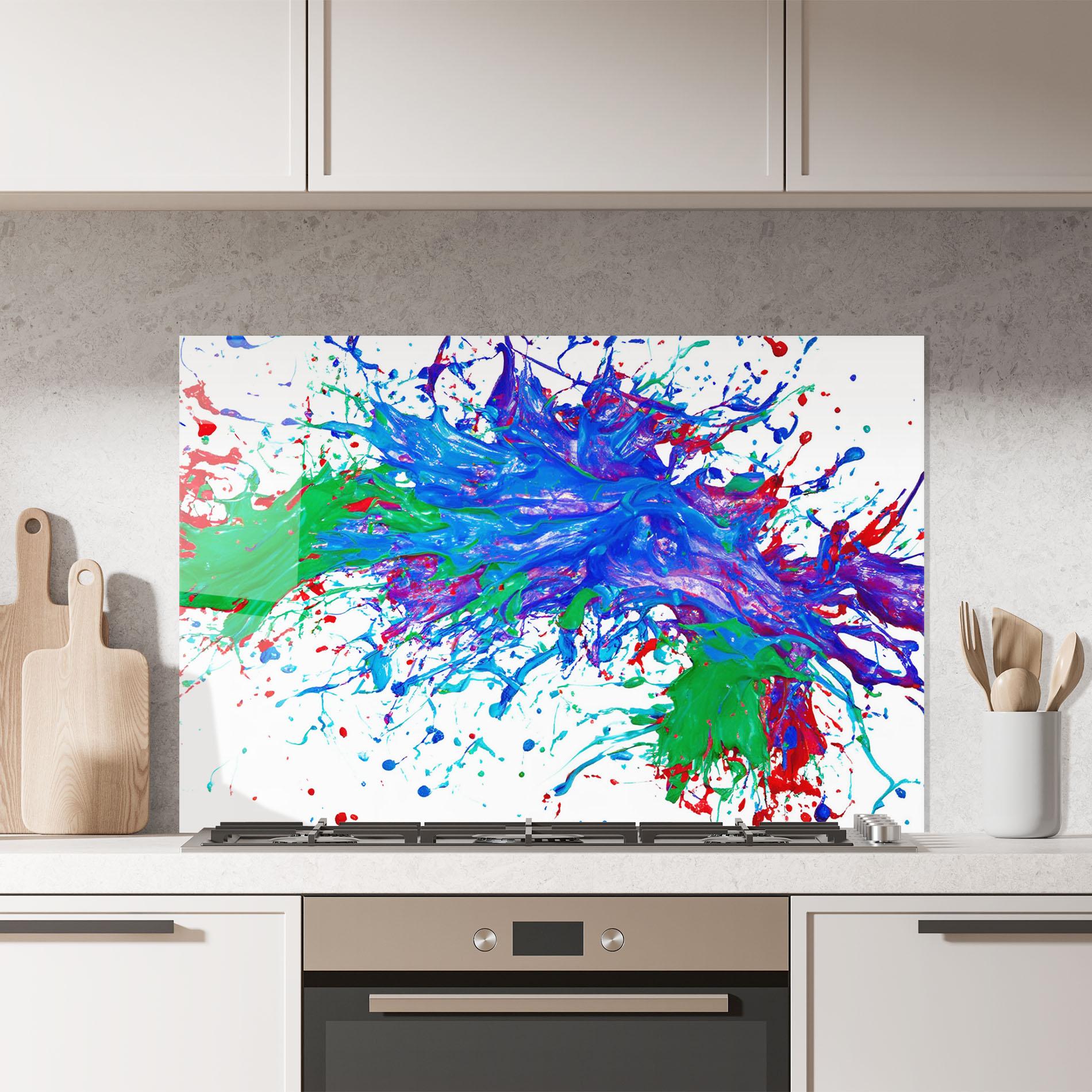 Konyhai üveg hátfal Colorful Blue Purple mockup 7