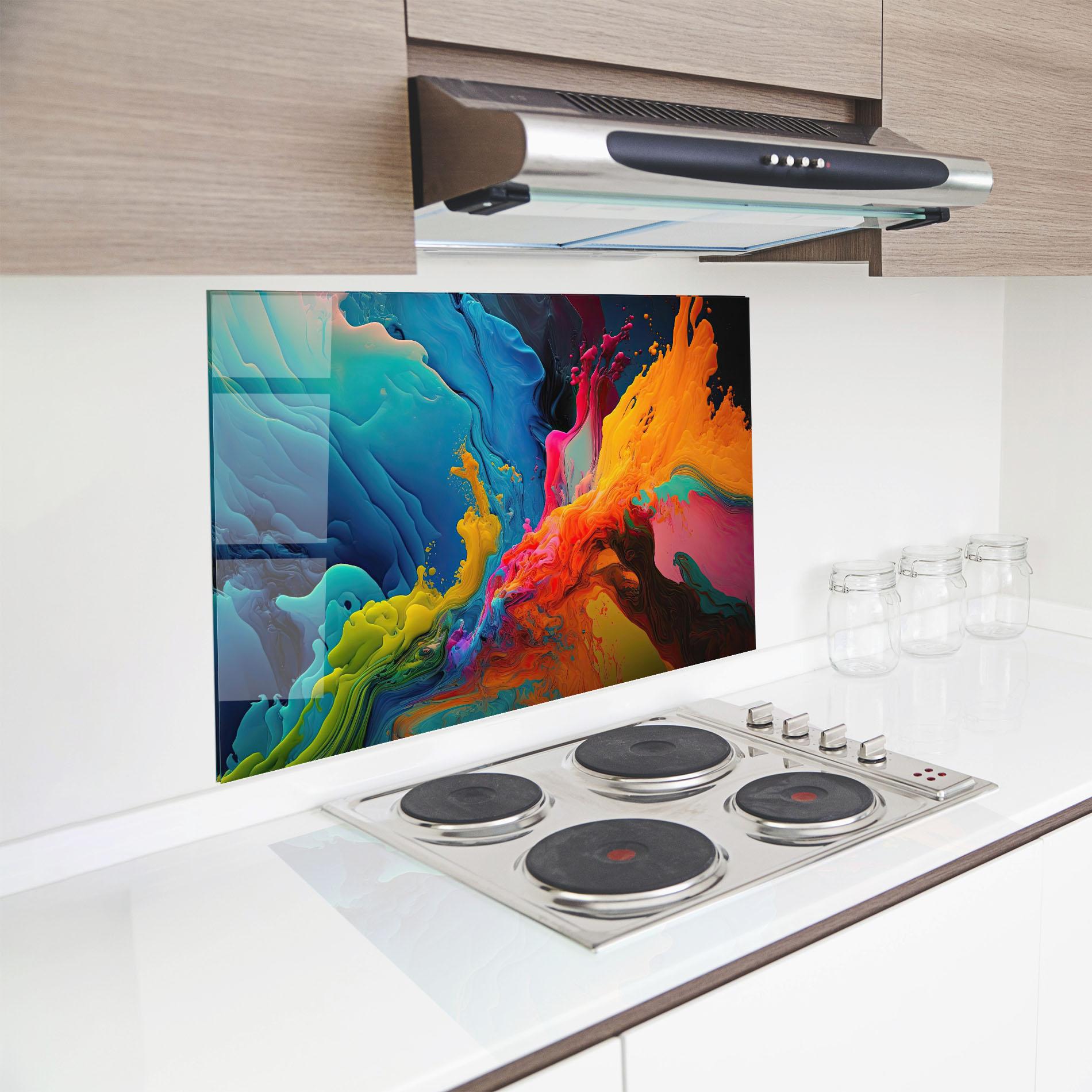 Konyhai üveg hátfal Color Floating mockup 8