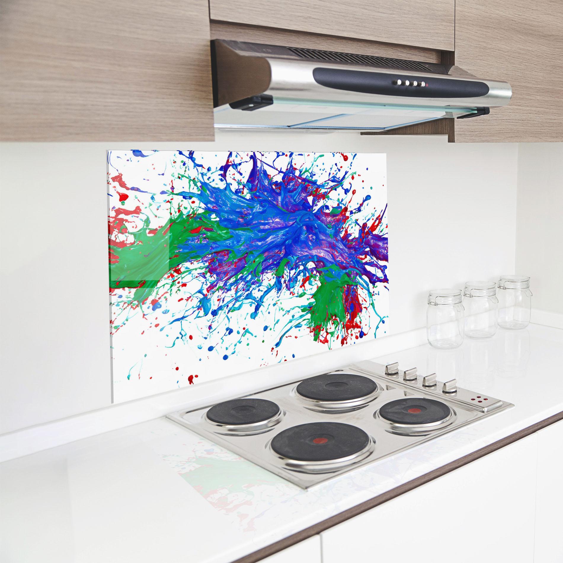 Konyhai üveg hátfal Colorful Blue Purple mockup 8