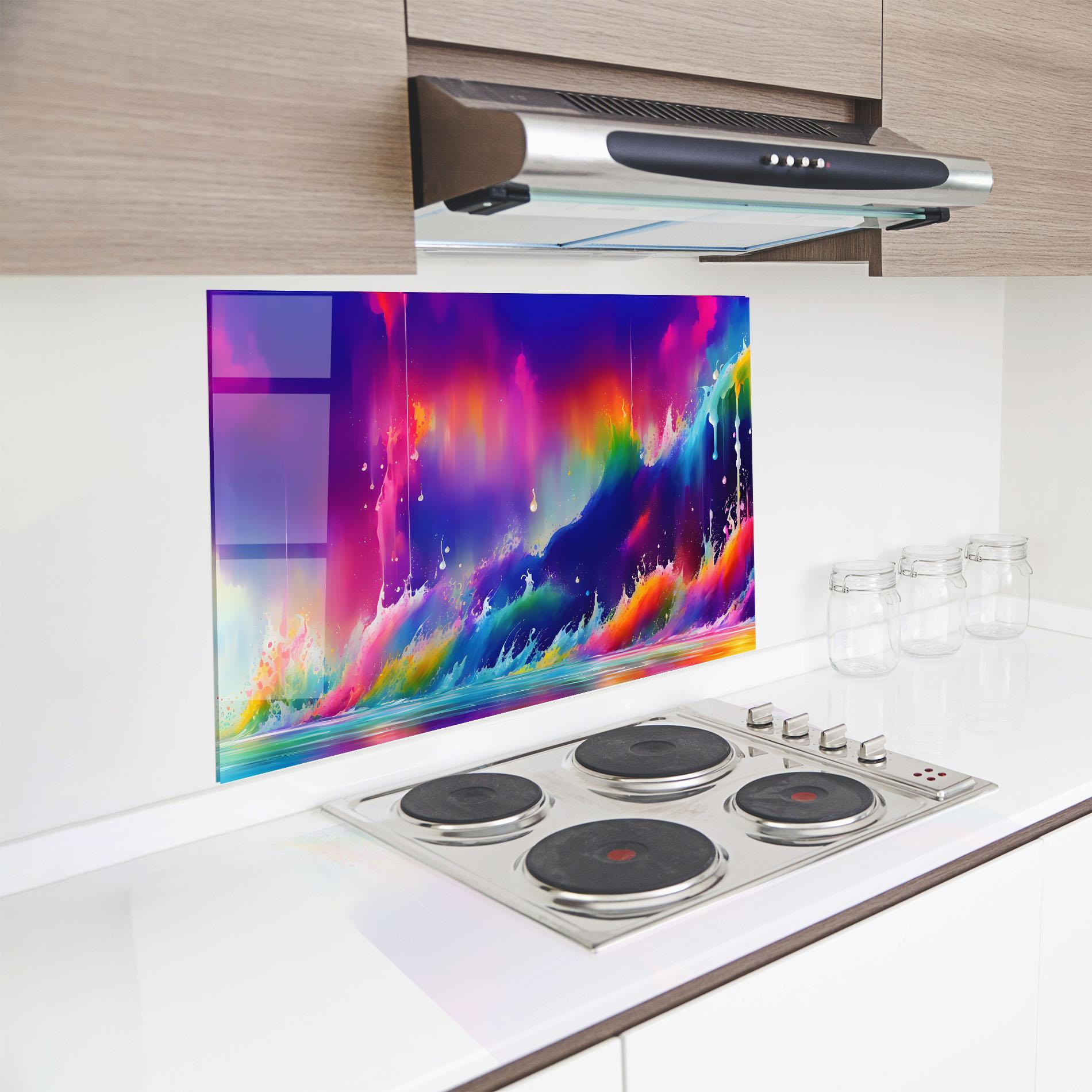 Konyhai üveg hátfal Fairytale Landscape mockup 8