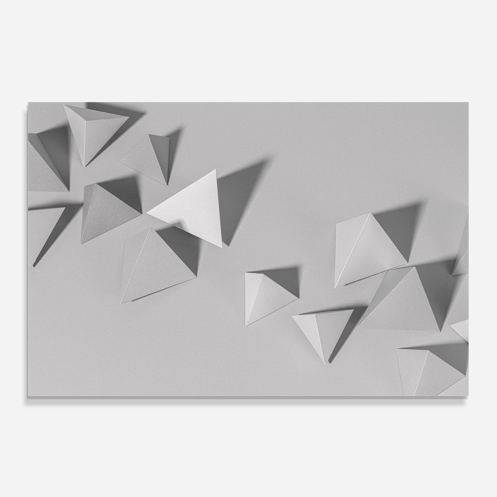 Konyhai üveg hátfal 3d White Triangle mockup 0