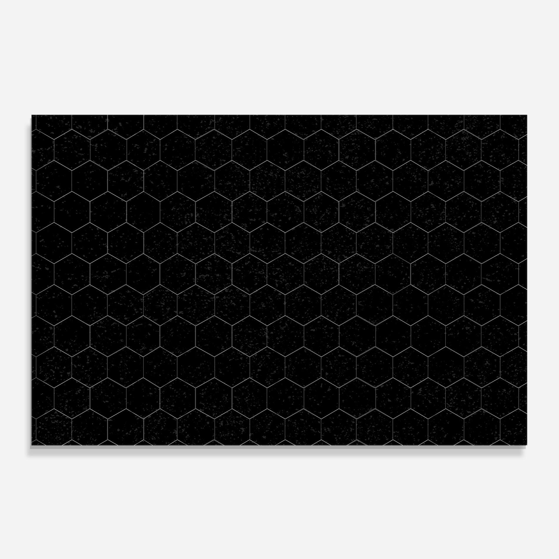 Konyhai üveg hátfal Black Hexagon mockup 0