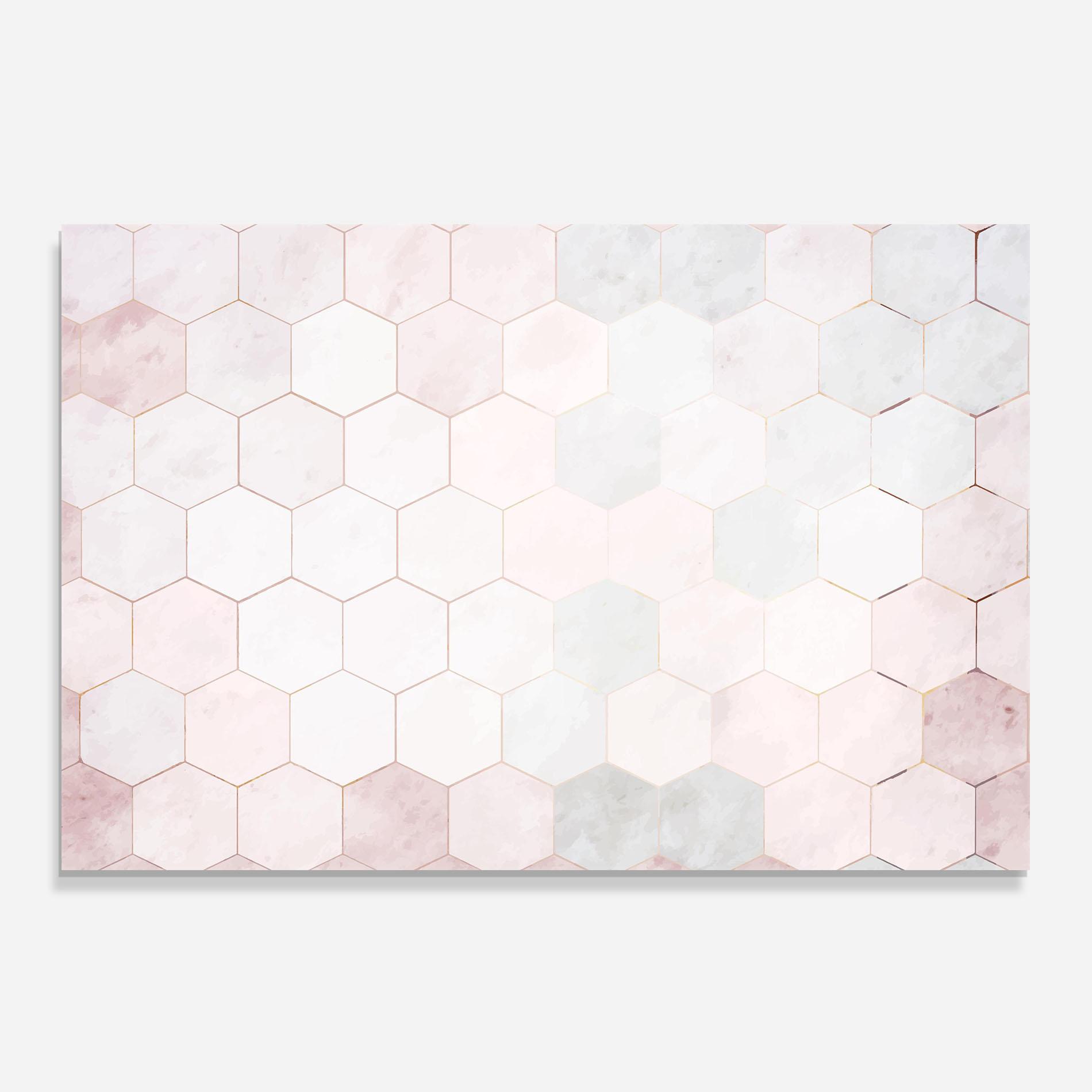 Konyhai üveg hátfal Hexagon Pink mockup 0