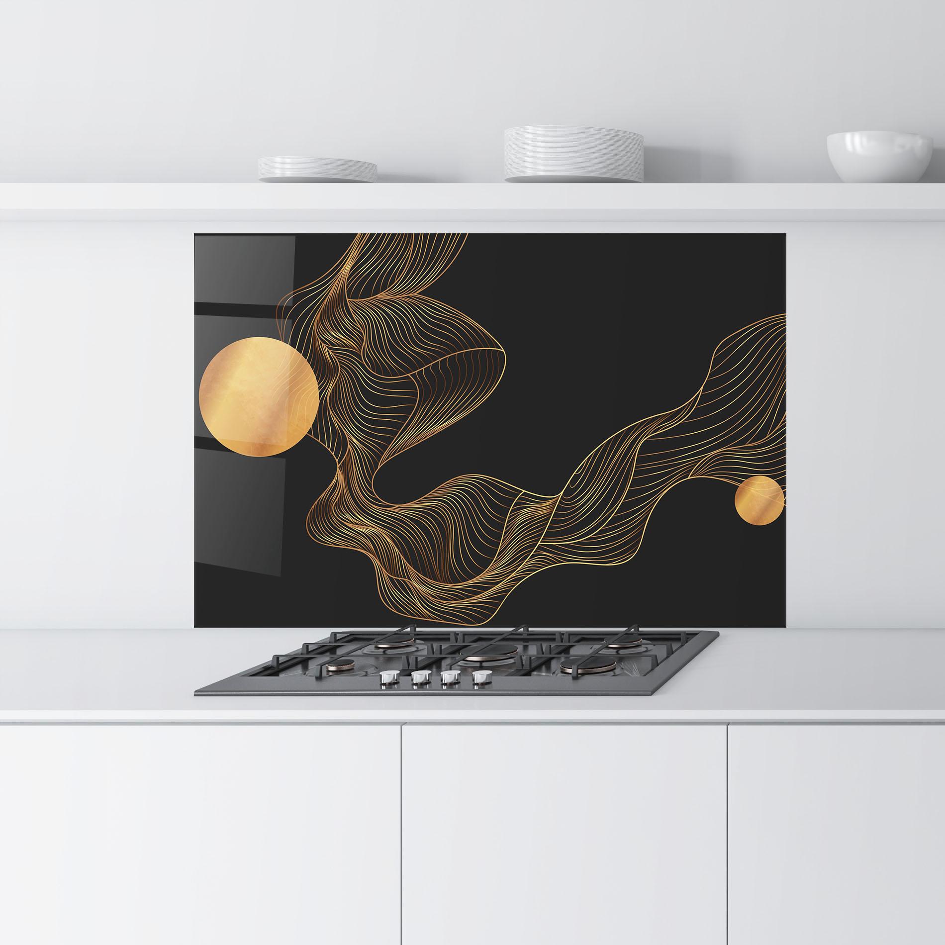 Konyhai üveg hátfal Frecventa Abstracta mockup 9