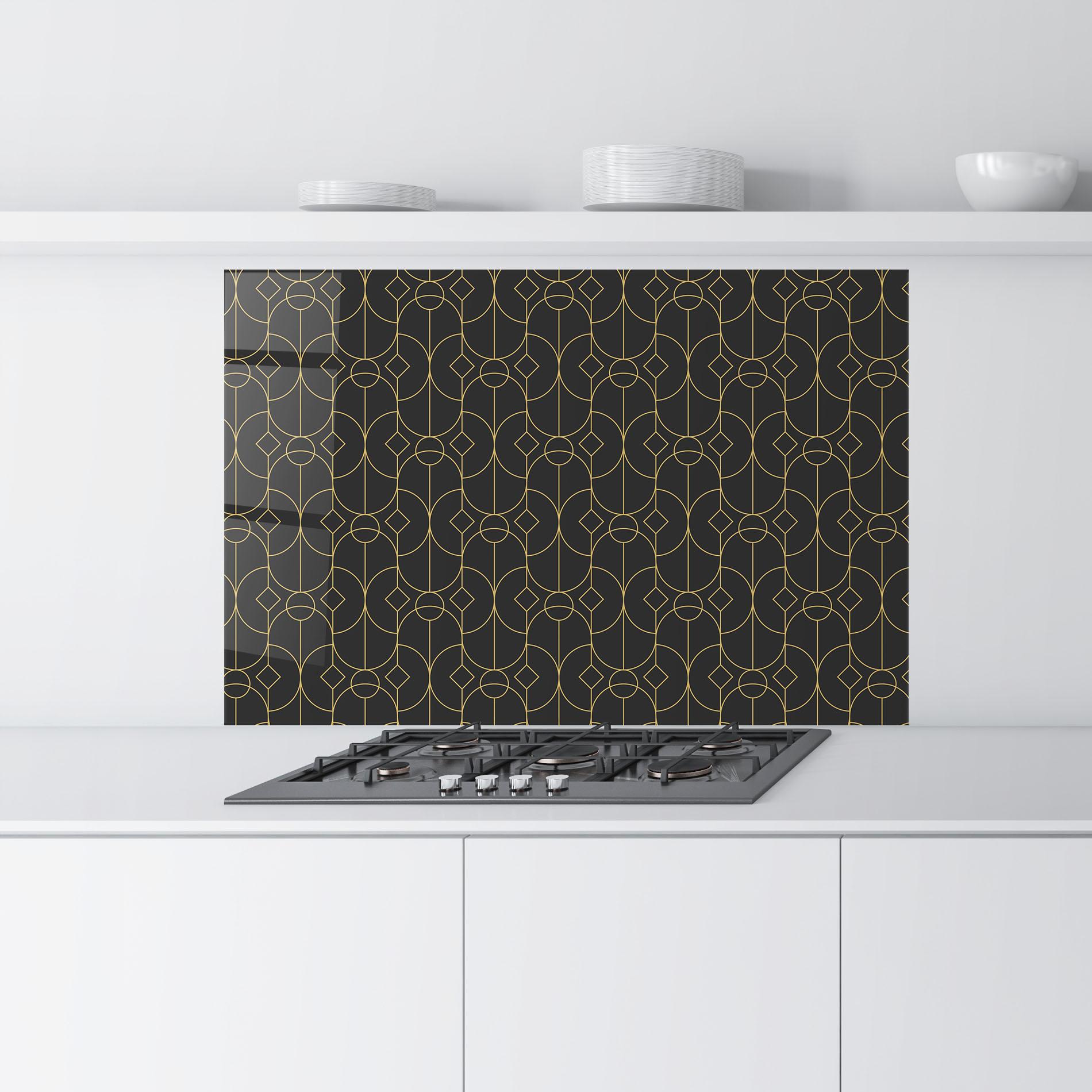Konyhai üveg hátfal Gold Geometric mockup 9