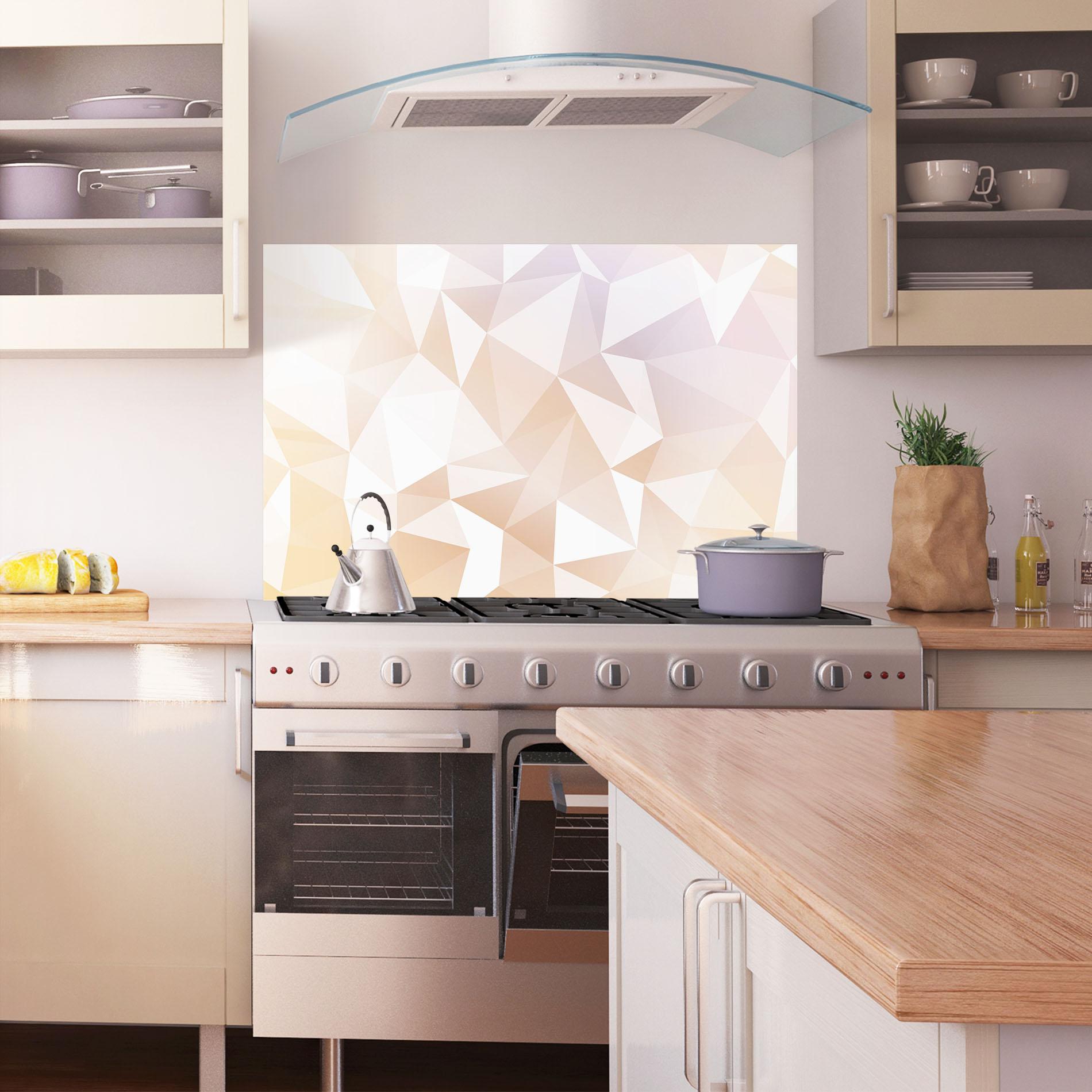 Konyhai üveg hátfal Light Pink Triangle mockup 1