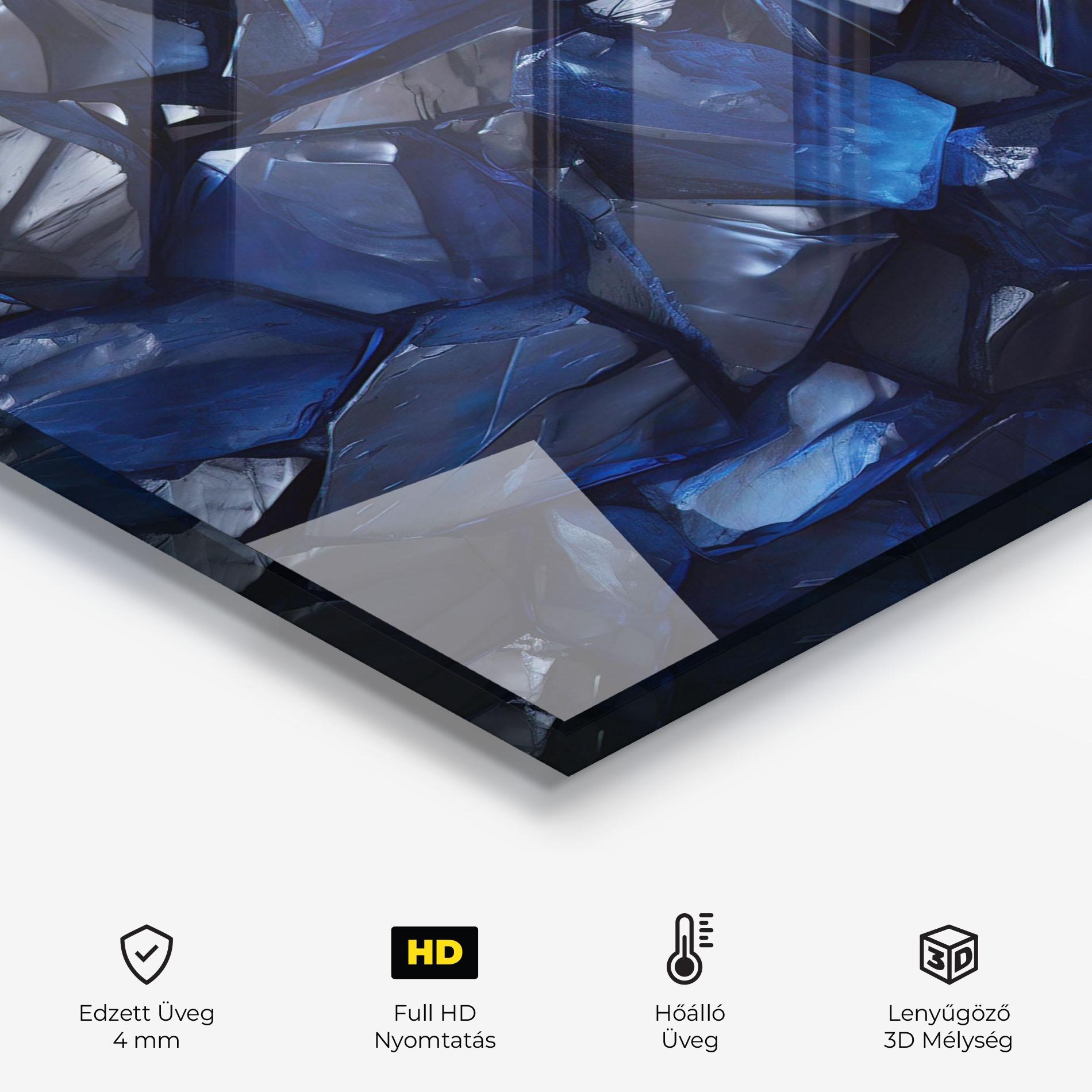 Konyhai üveg hátfal Blue Crystal Shape mockup 2