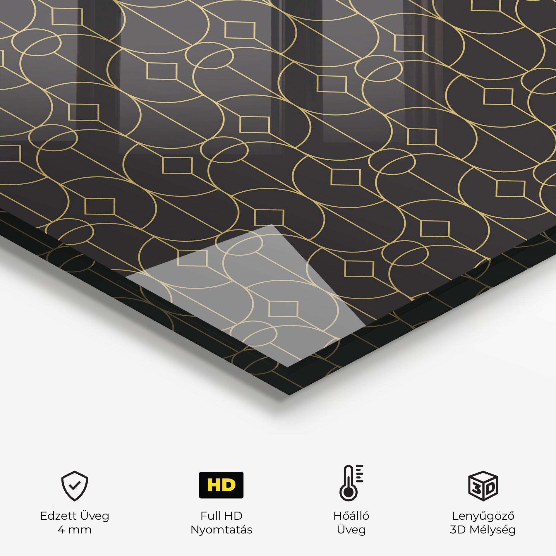 Konyhai üveg hátfal Gold Geometric mockup 2