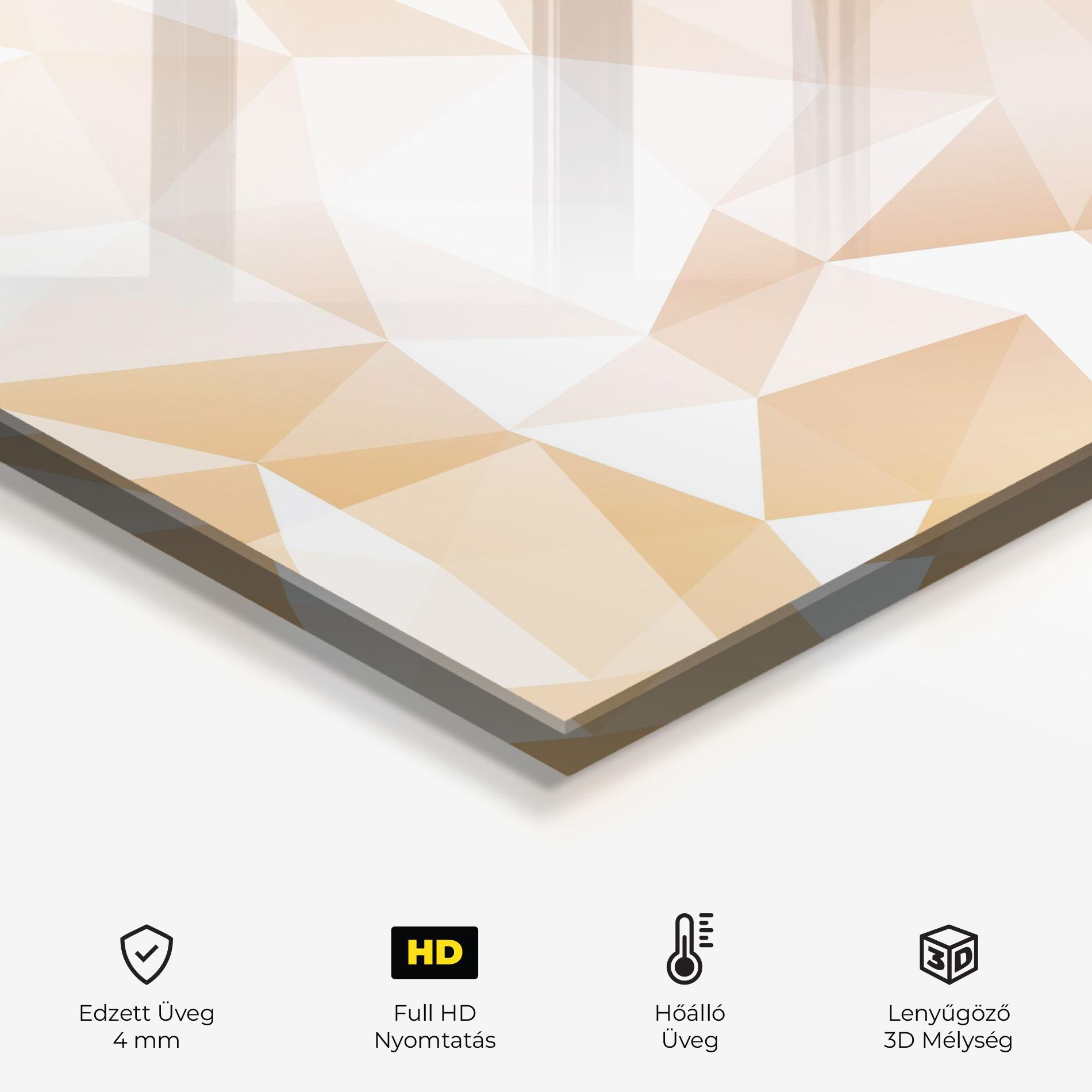 Konyhai üveg hátfal Light Pink Triangle mockup 2