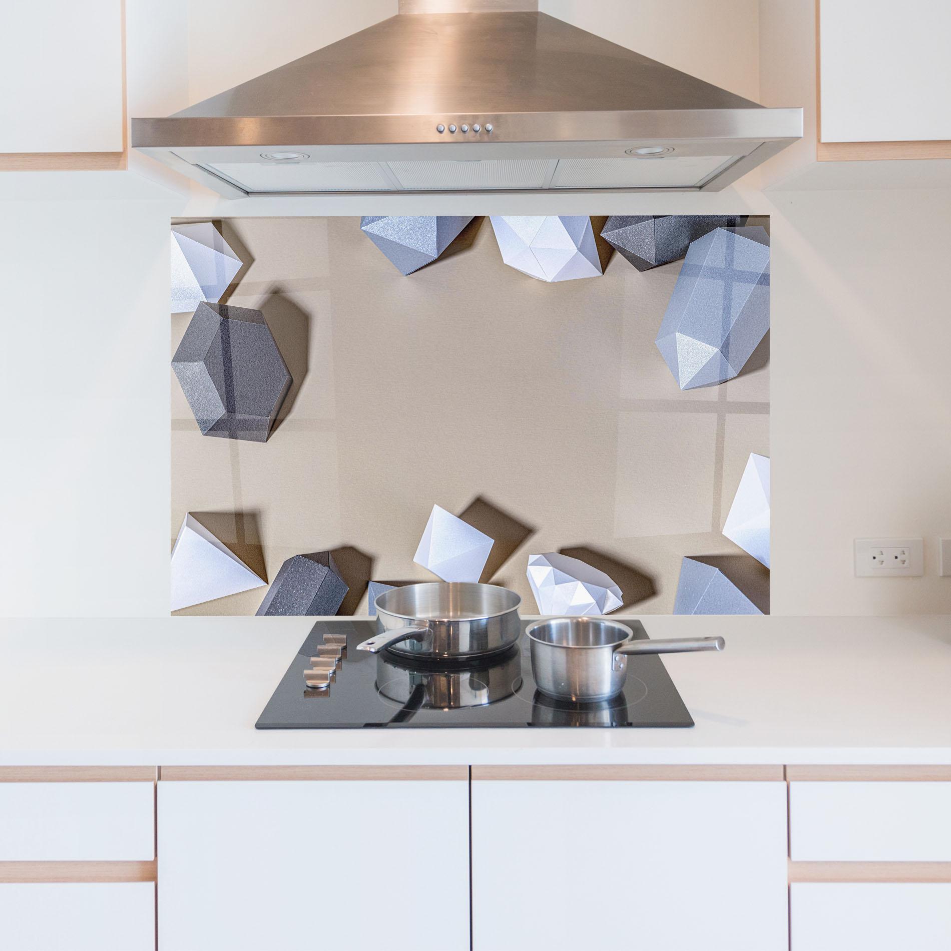 Konyhai üveg hátfal Geometric 3d Shapes mockup 5
