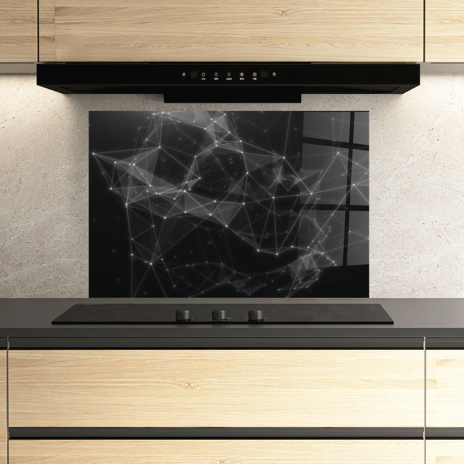 Konyhai üveg hátfal Connecting Lines mockup 3