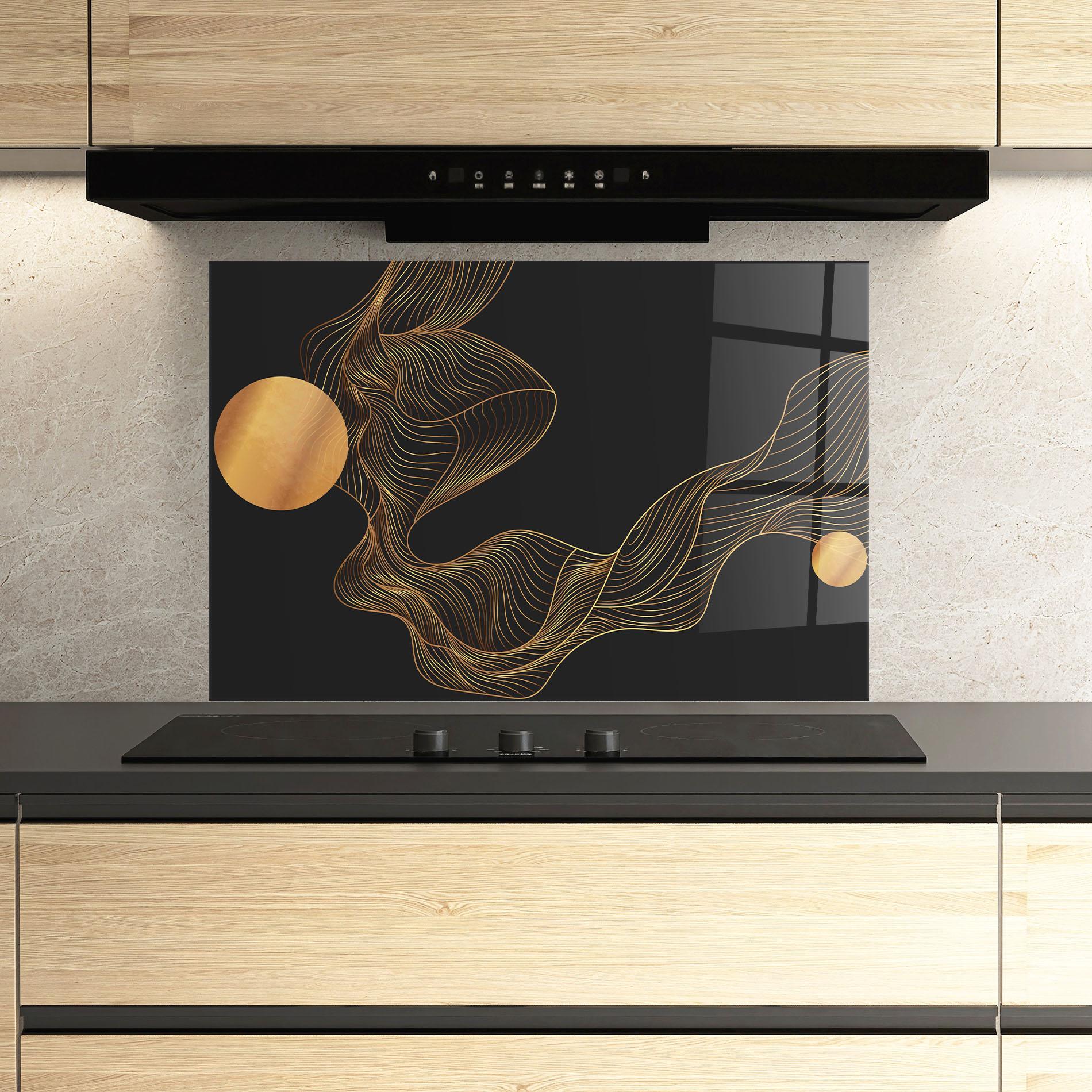 Konyhai üveg hátfal Frecventa Abstracta mockup 3