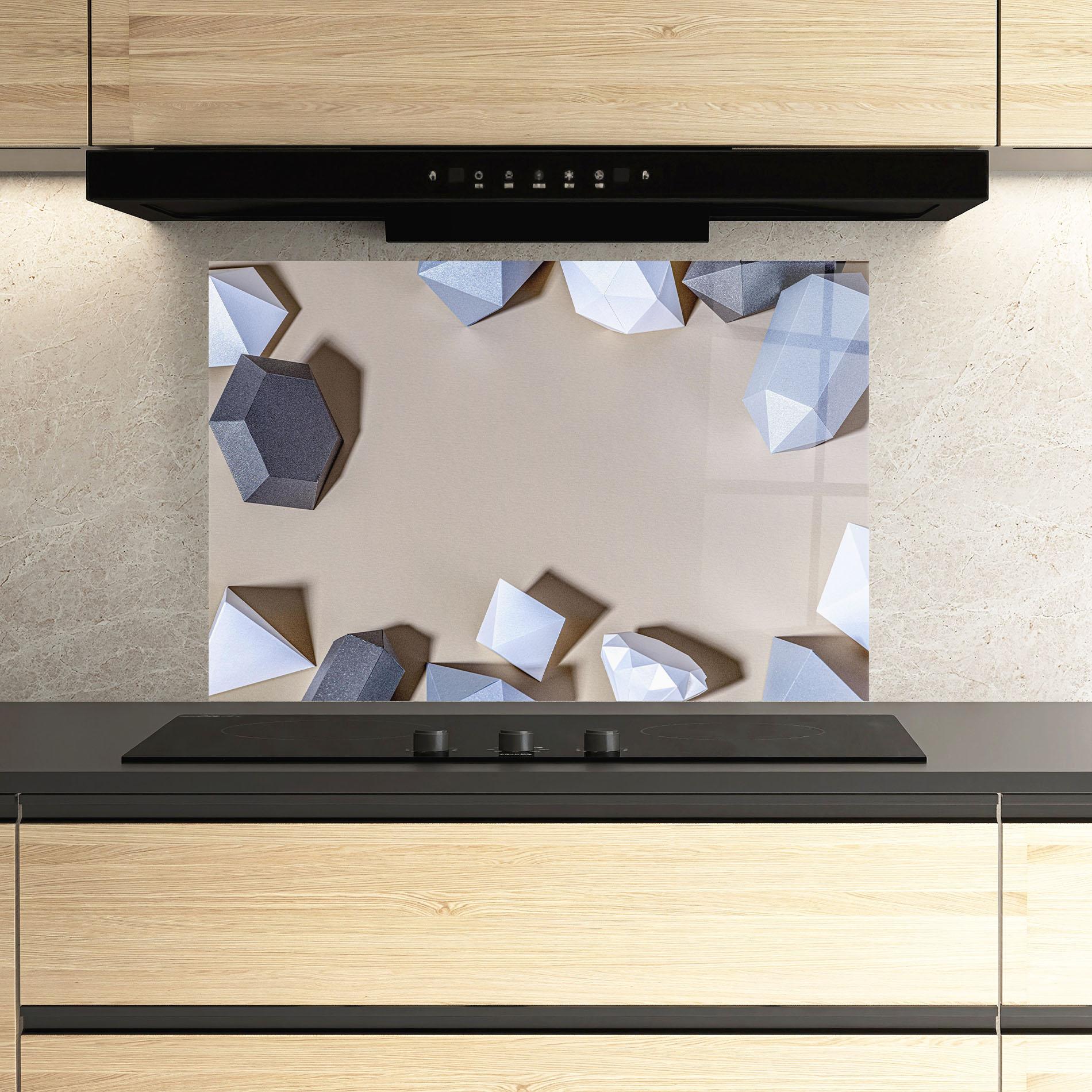 Konyhai üveg hátfal Geometric 3d Shapes mockup 3