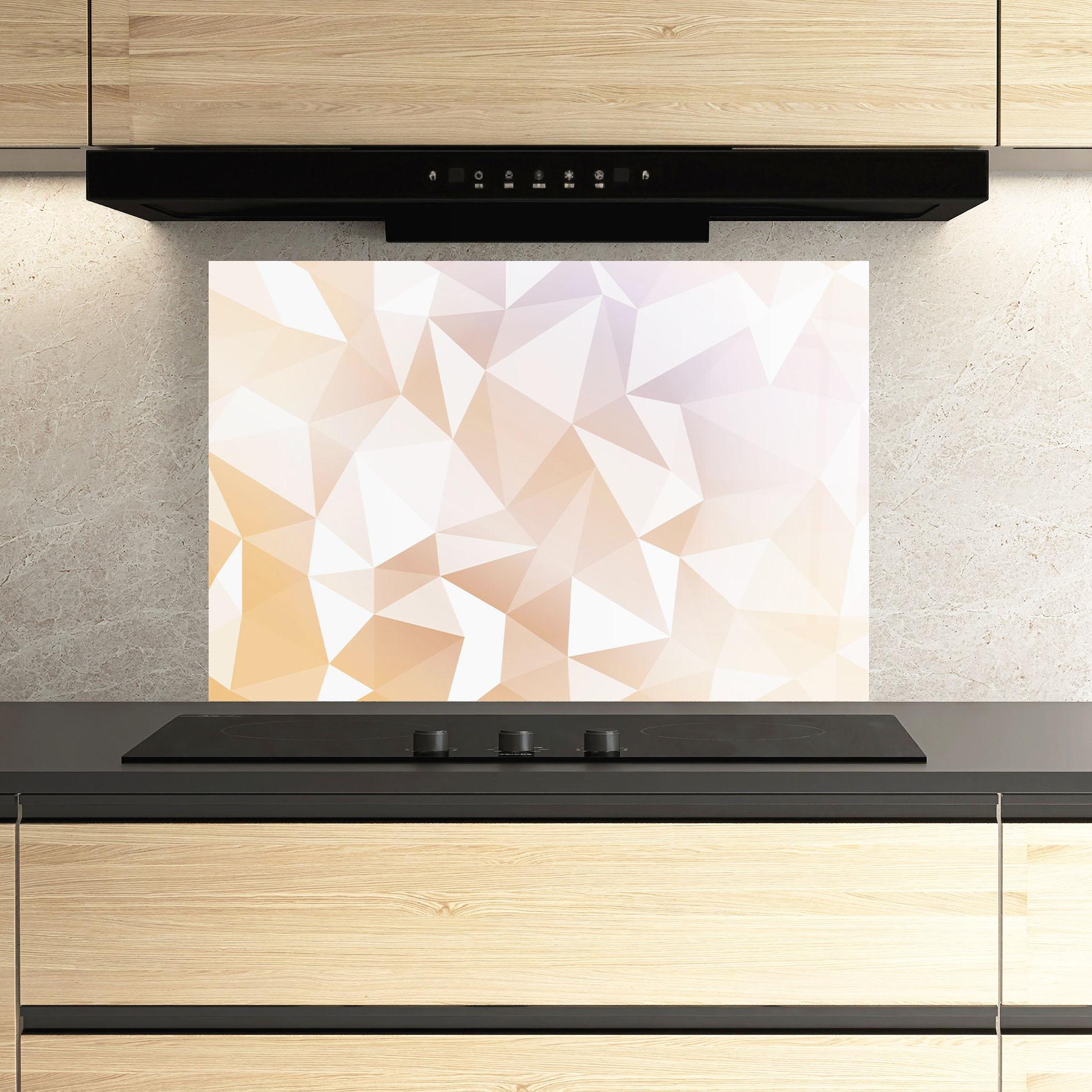 Konyhai üveg hátfal Light Pink Triangle mockup 3