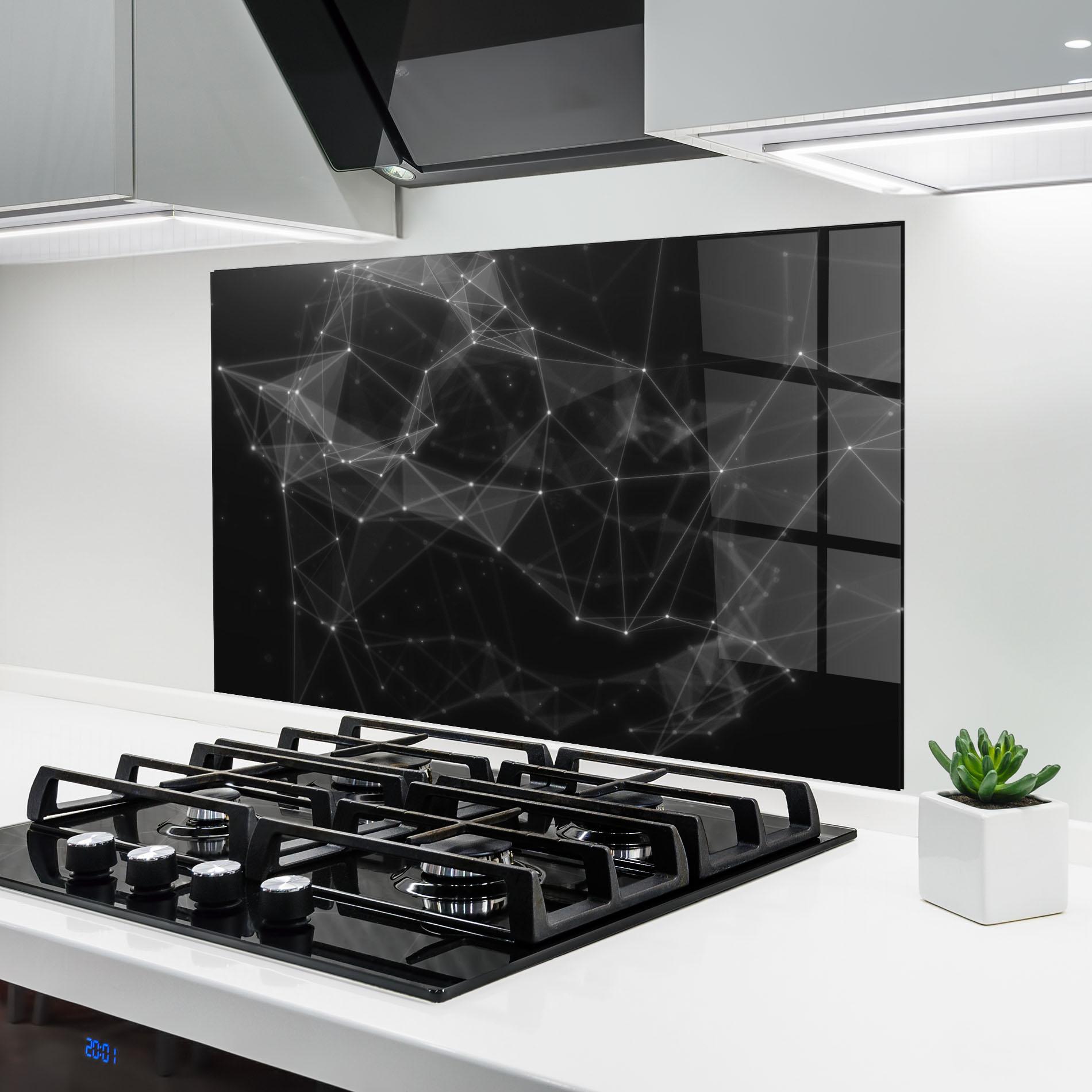Konyhai üveg hátfal Connecting Lines mockup 6