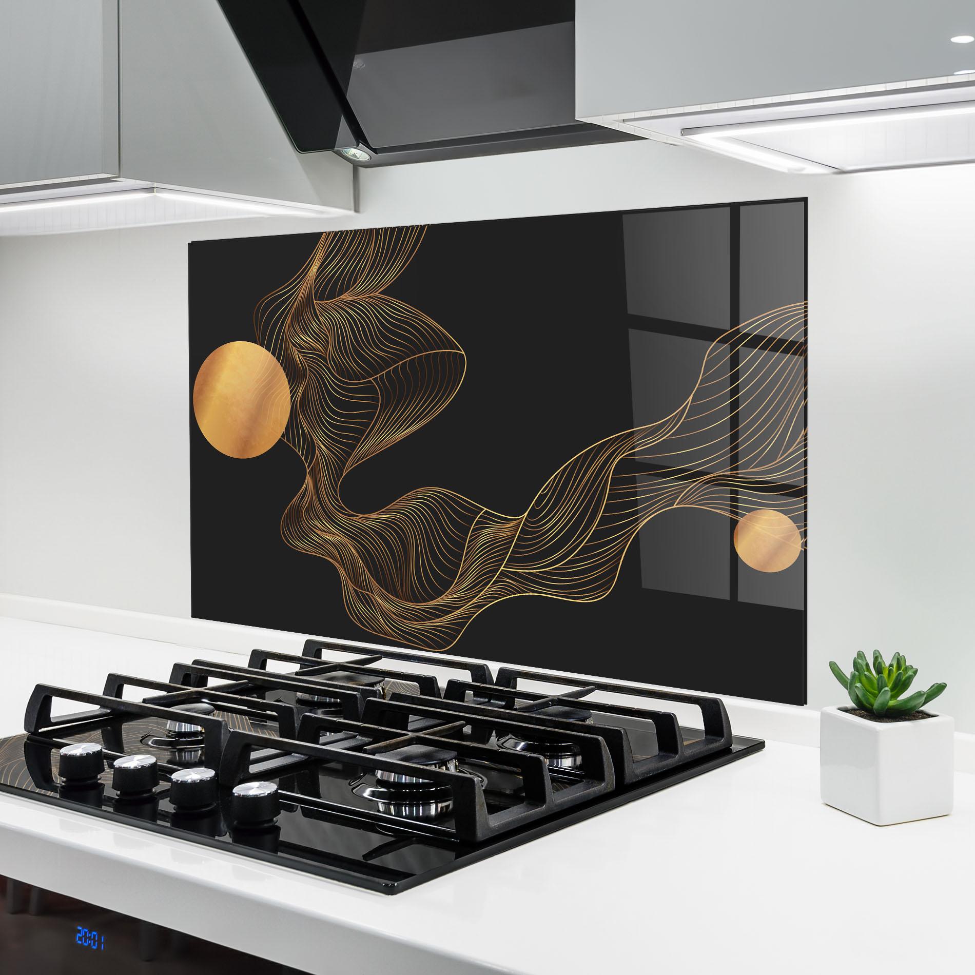 Konyhai üveg hátfal Frecventa Abstracta mockup 6