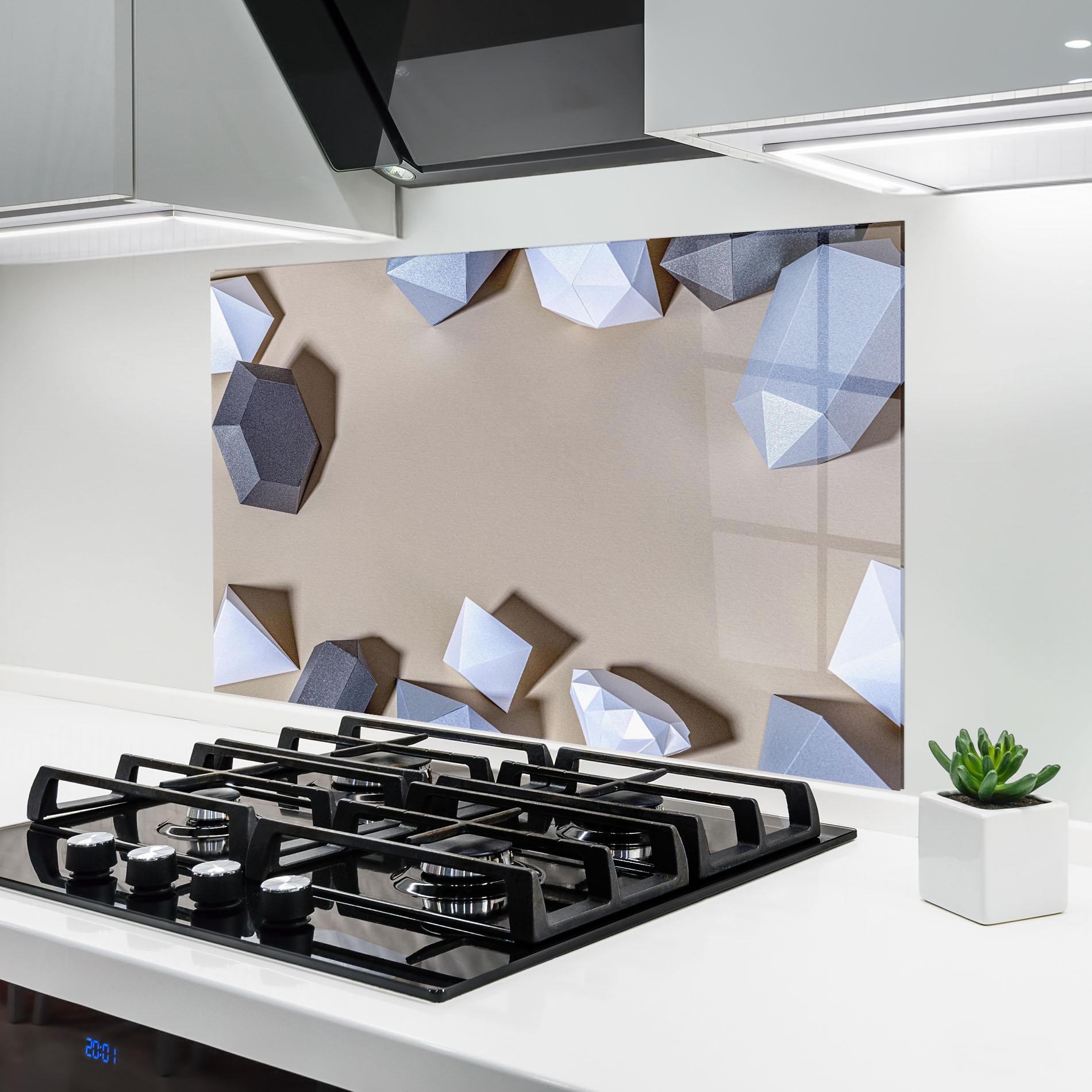 Konyhai üveg hátfal Geometric 3d Shapes mockup 6
