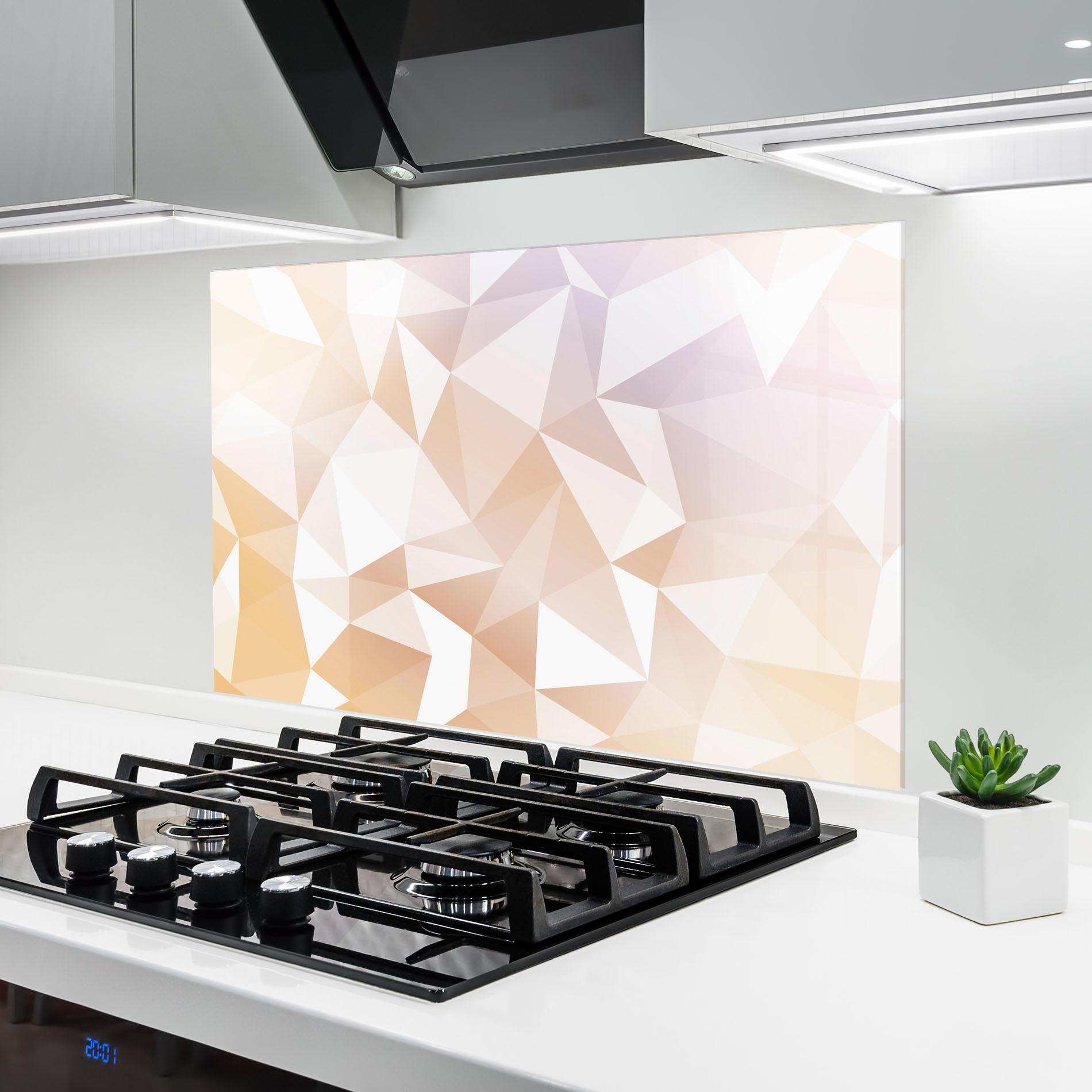 Konyhai üveg hátfal Light Pink Triangle mockup 6