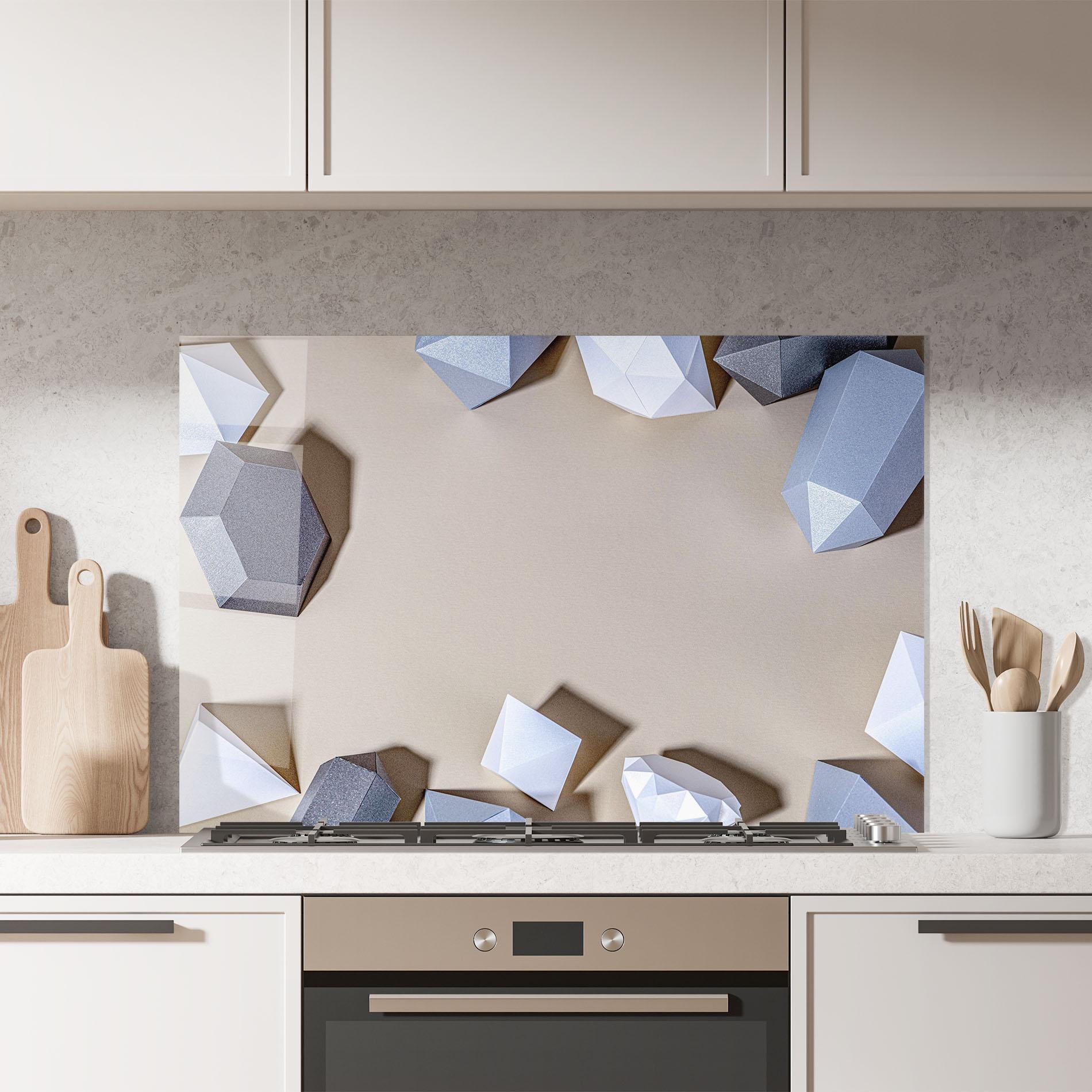 Konyhai üveg hátfal Geometric 3d Shapes mockup 7