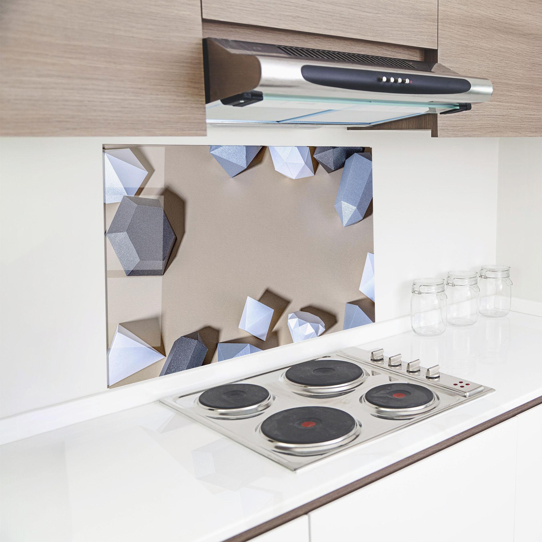 Konyhai üveg hátfal Geometric 3d Shapes mockup 8