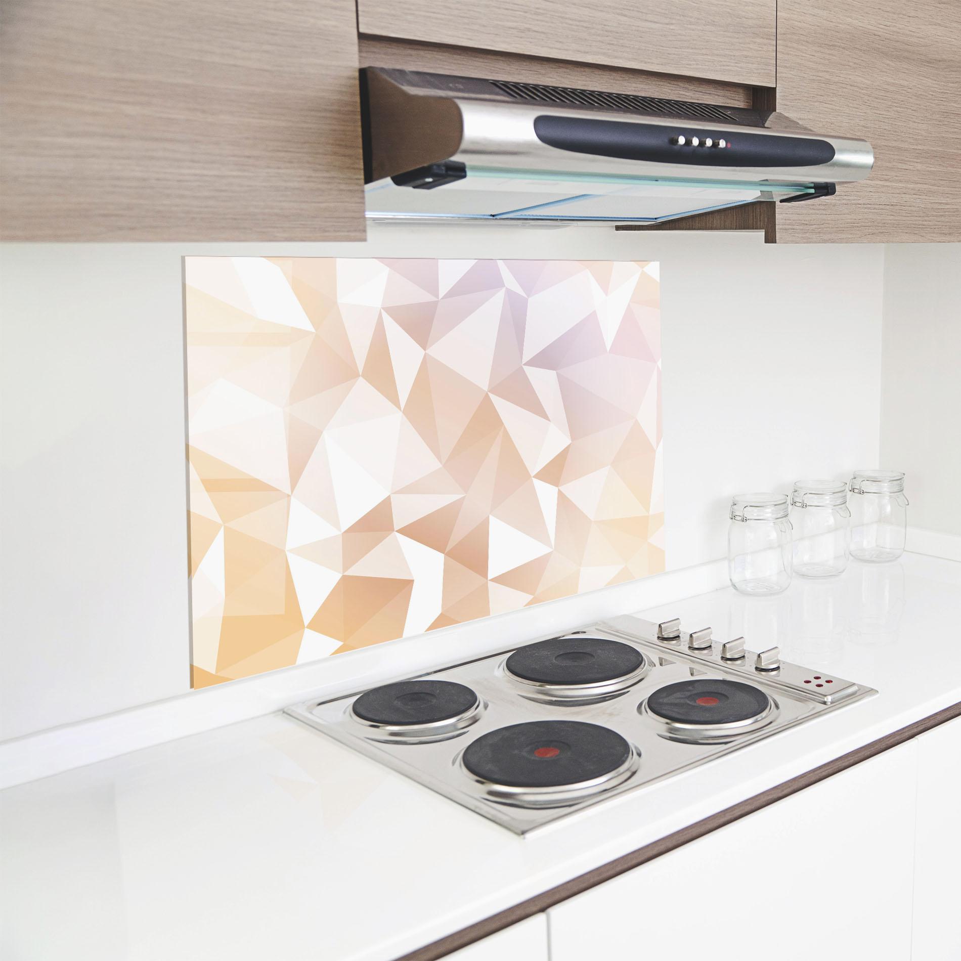 Konyhai üveg hátfal Light Pink Triangle mockup 8