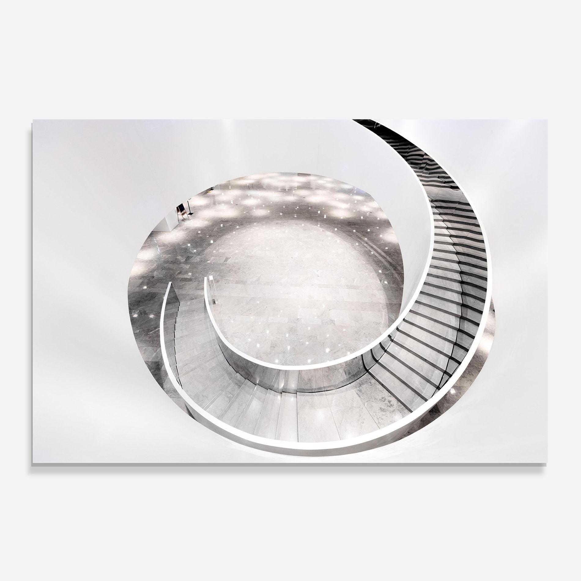 Konyhai üveg hátfal Light Grey Spiral mockup 0