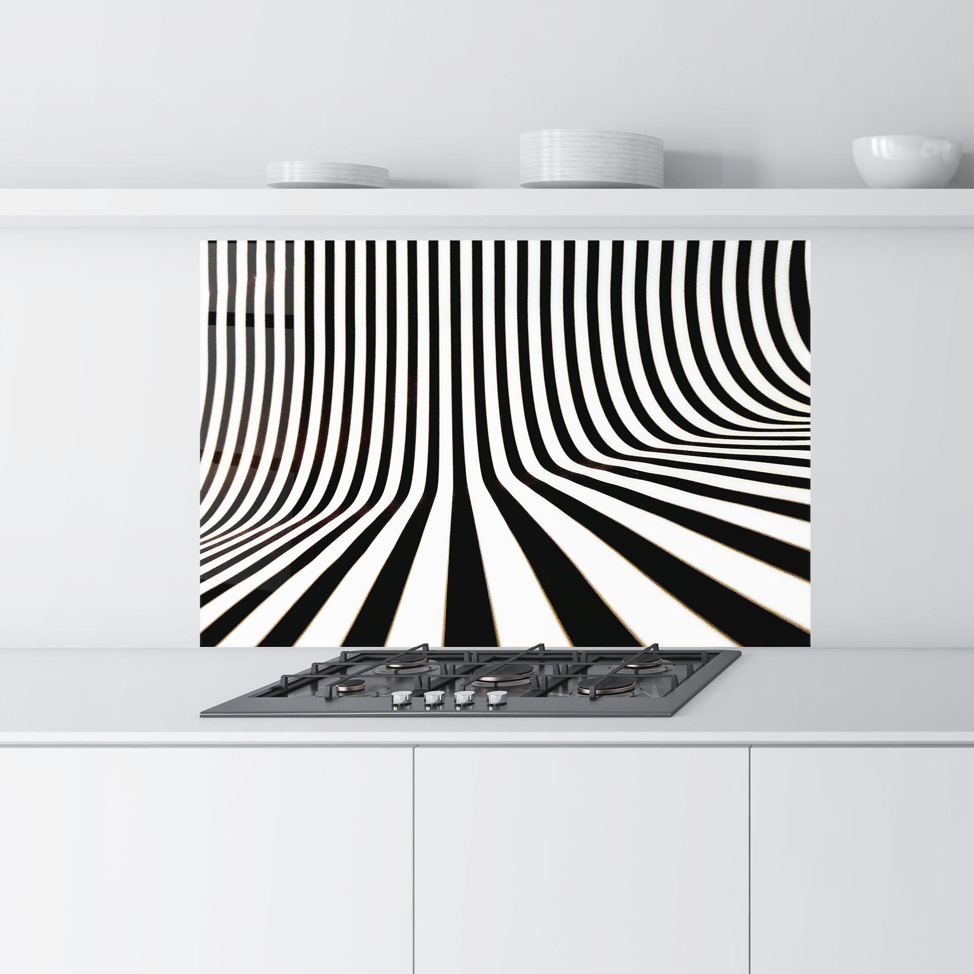 Konyhai üveg hátfal Black And White Illusion mockup 9
