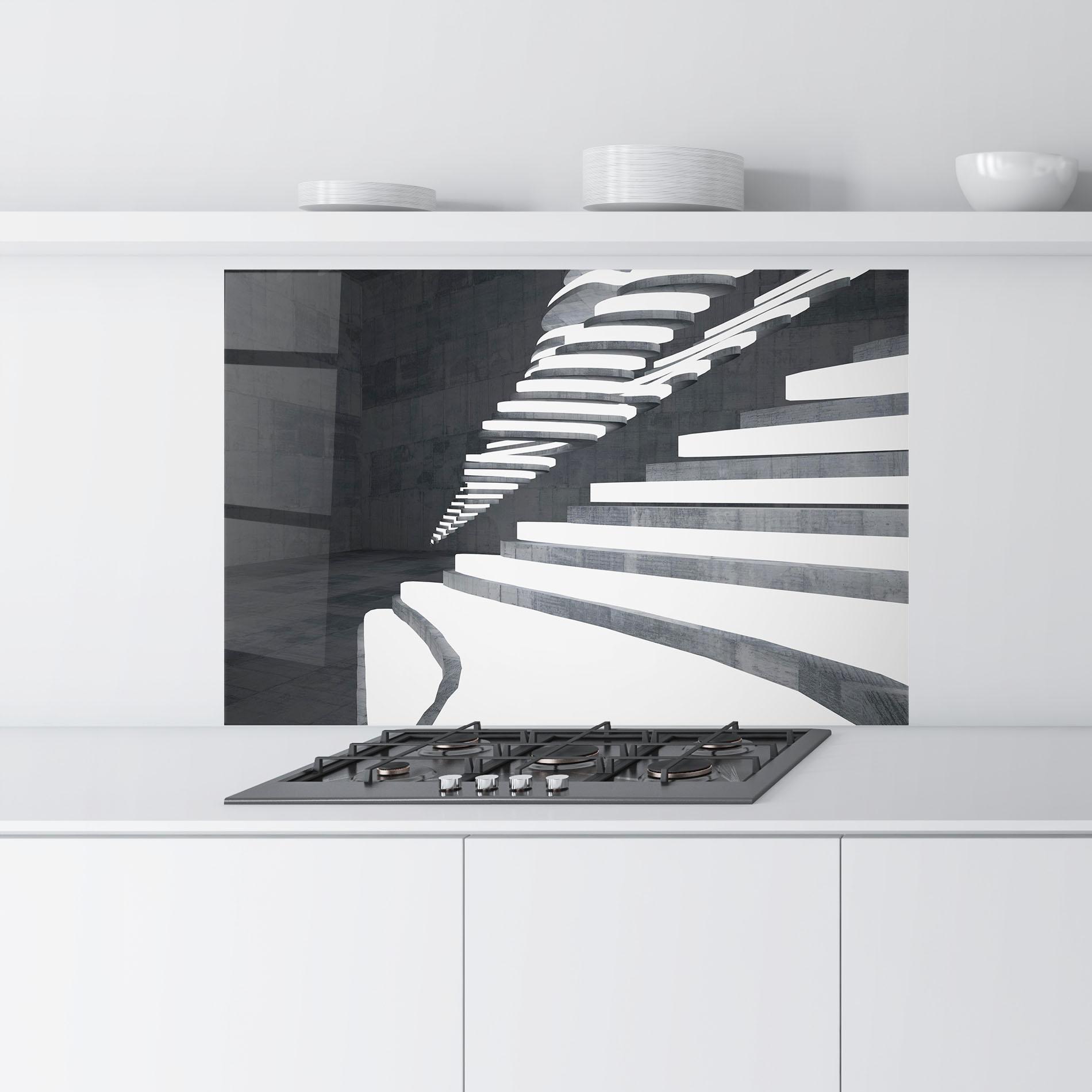 Konyhai üveg hátfal Concrete Architecture mockup 9