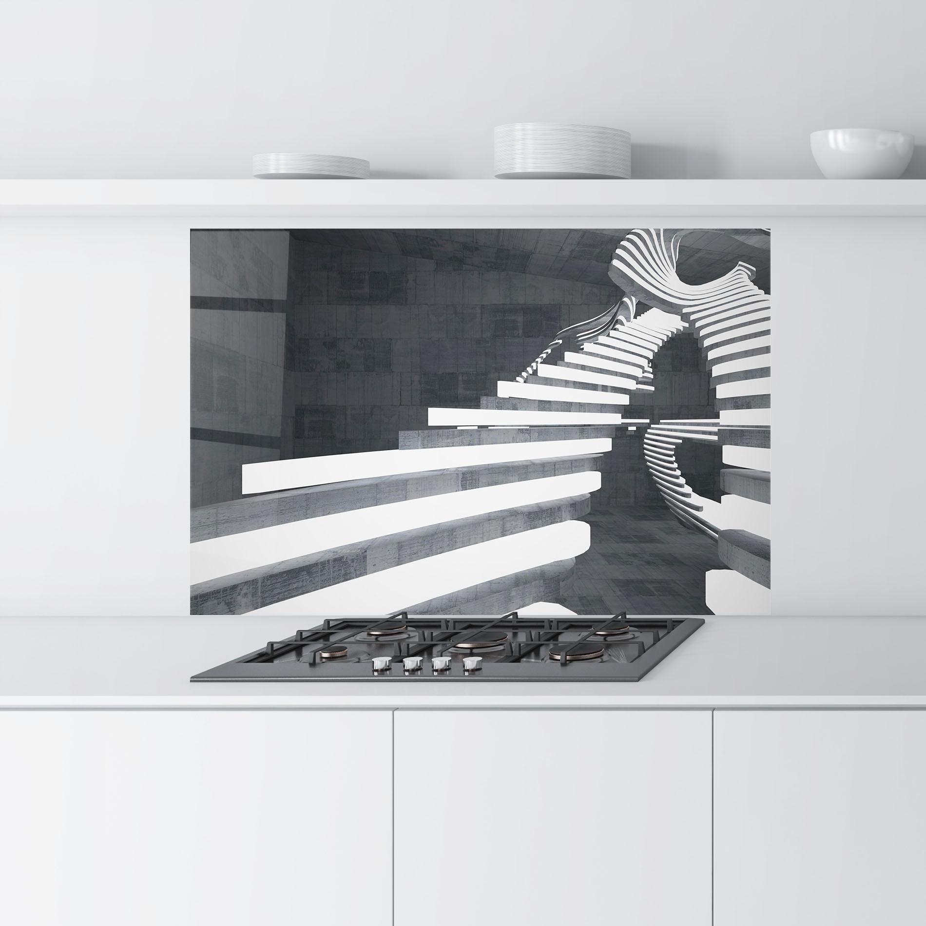 Konyhai üveg hátfal Concrete Room mockup 9