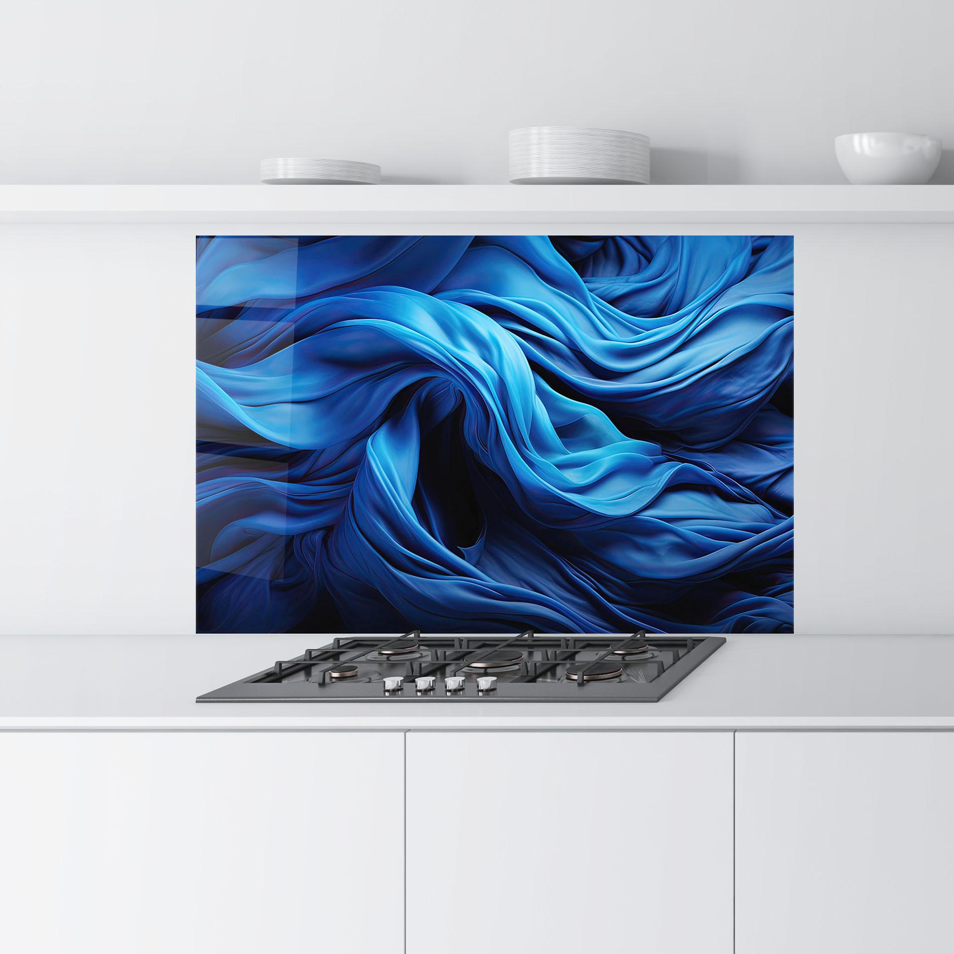 Konyhai üveg hátfal Floating Blue mockup 9