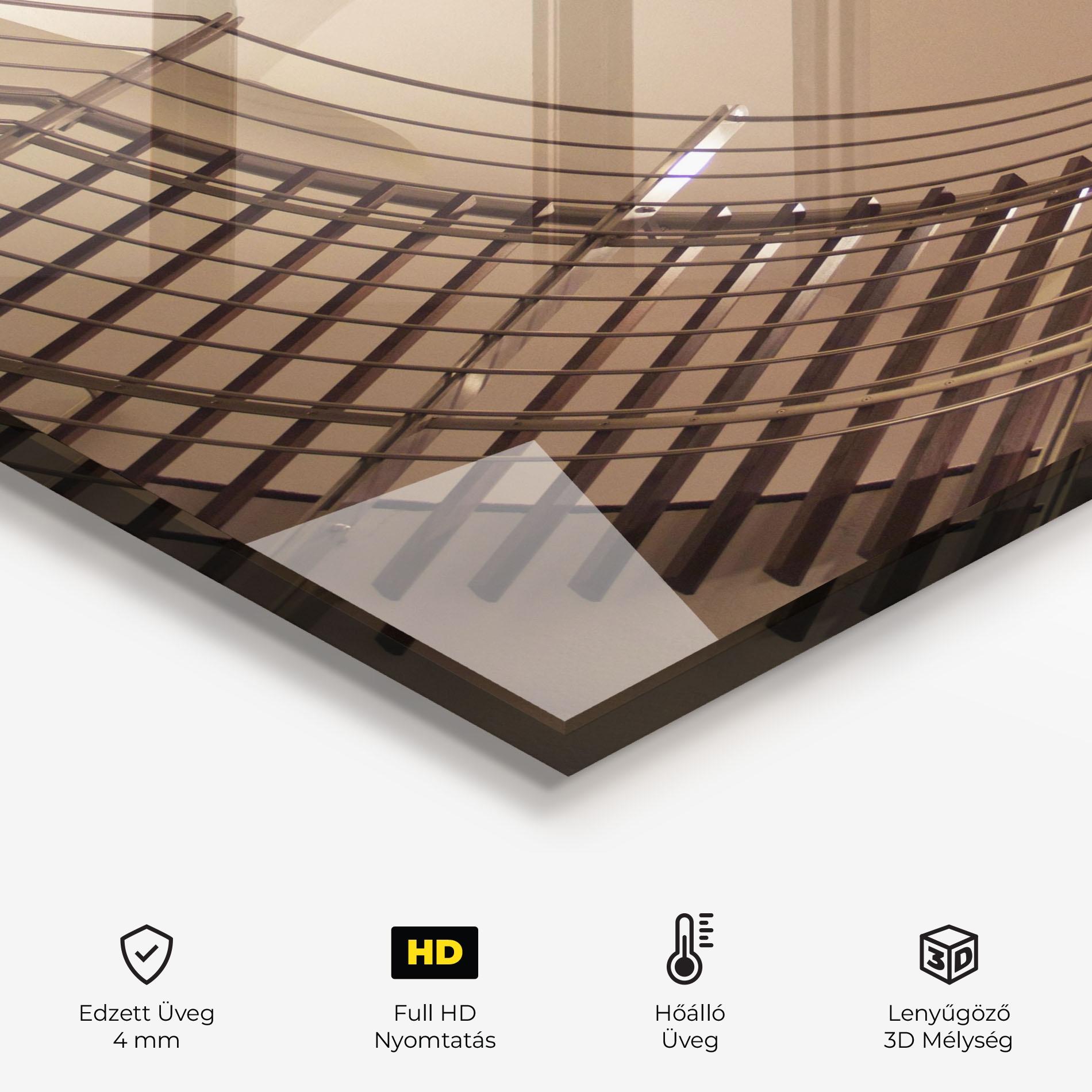 Konyhai üveg hátfal Cream Stairs mockup 2