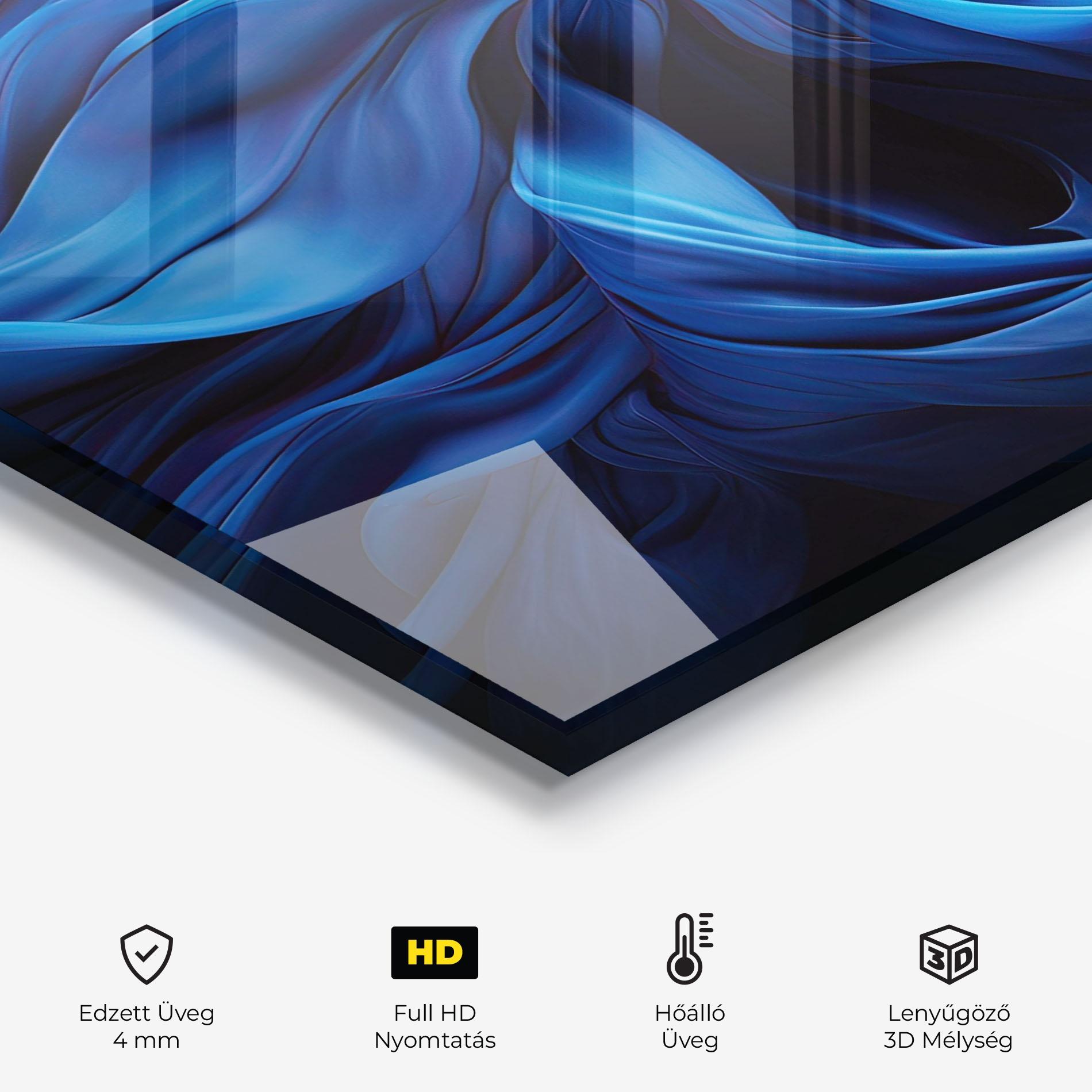 Konyhai üveg hátfal Floating Blue mockup 2