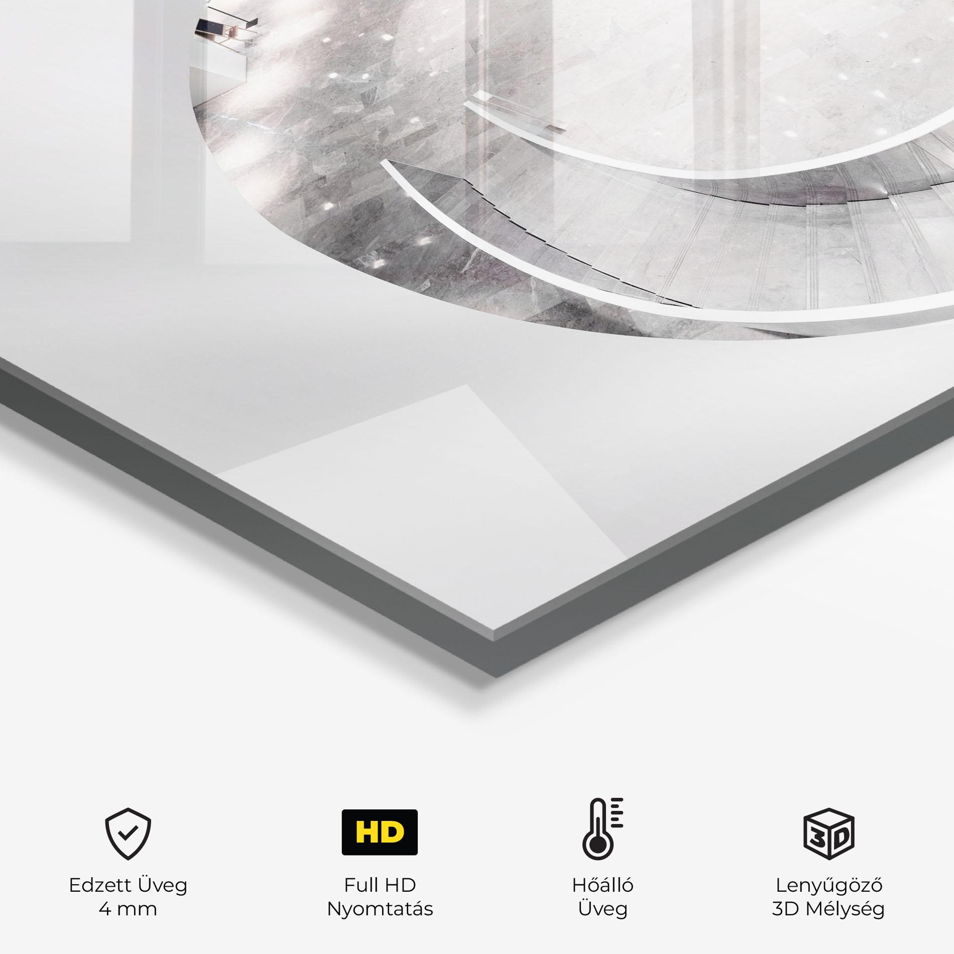 Konyhai üveg hátfal Light Grey Spiral mockup 2