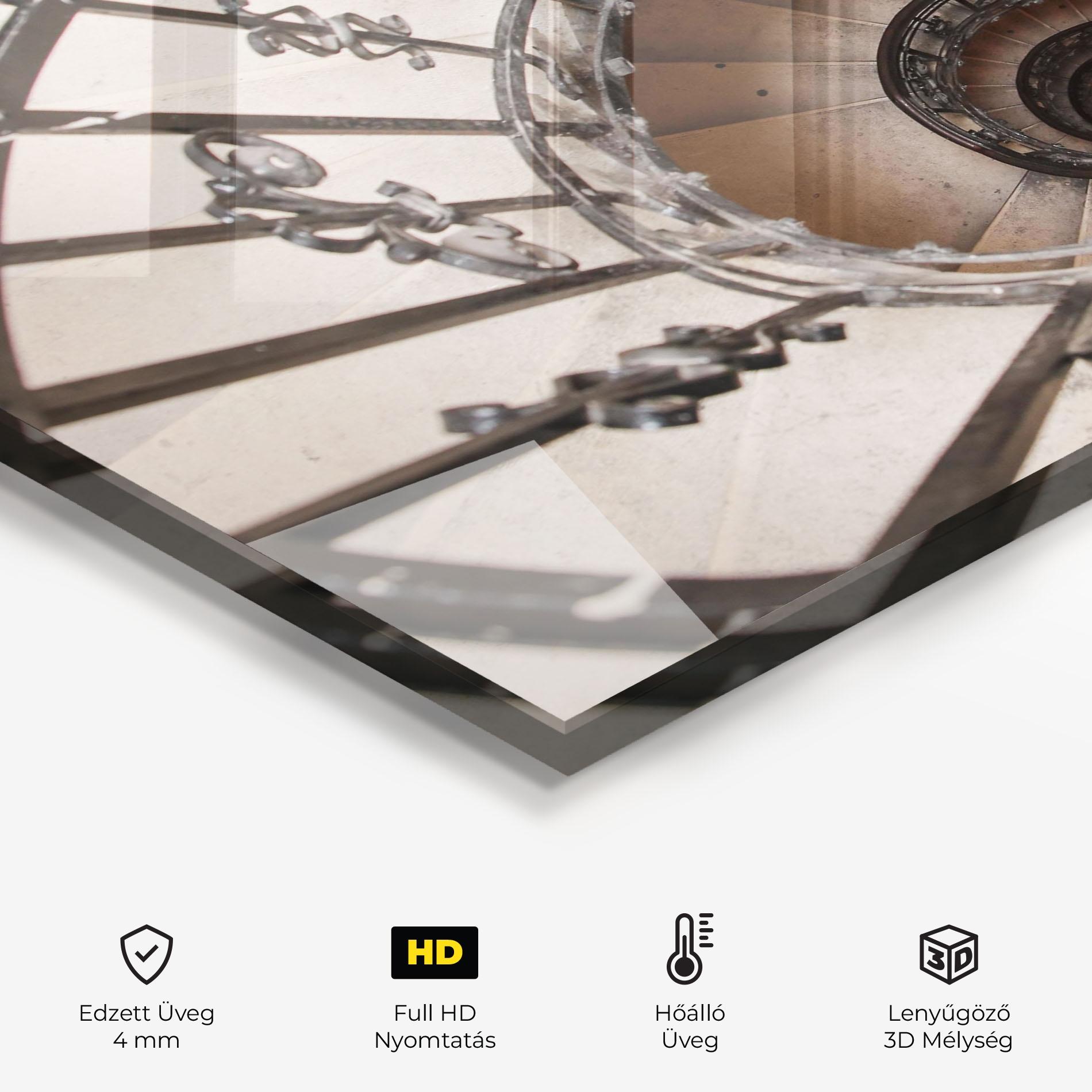 Konyhai üveg hátfal Old House Stairs mockup 2