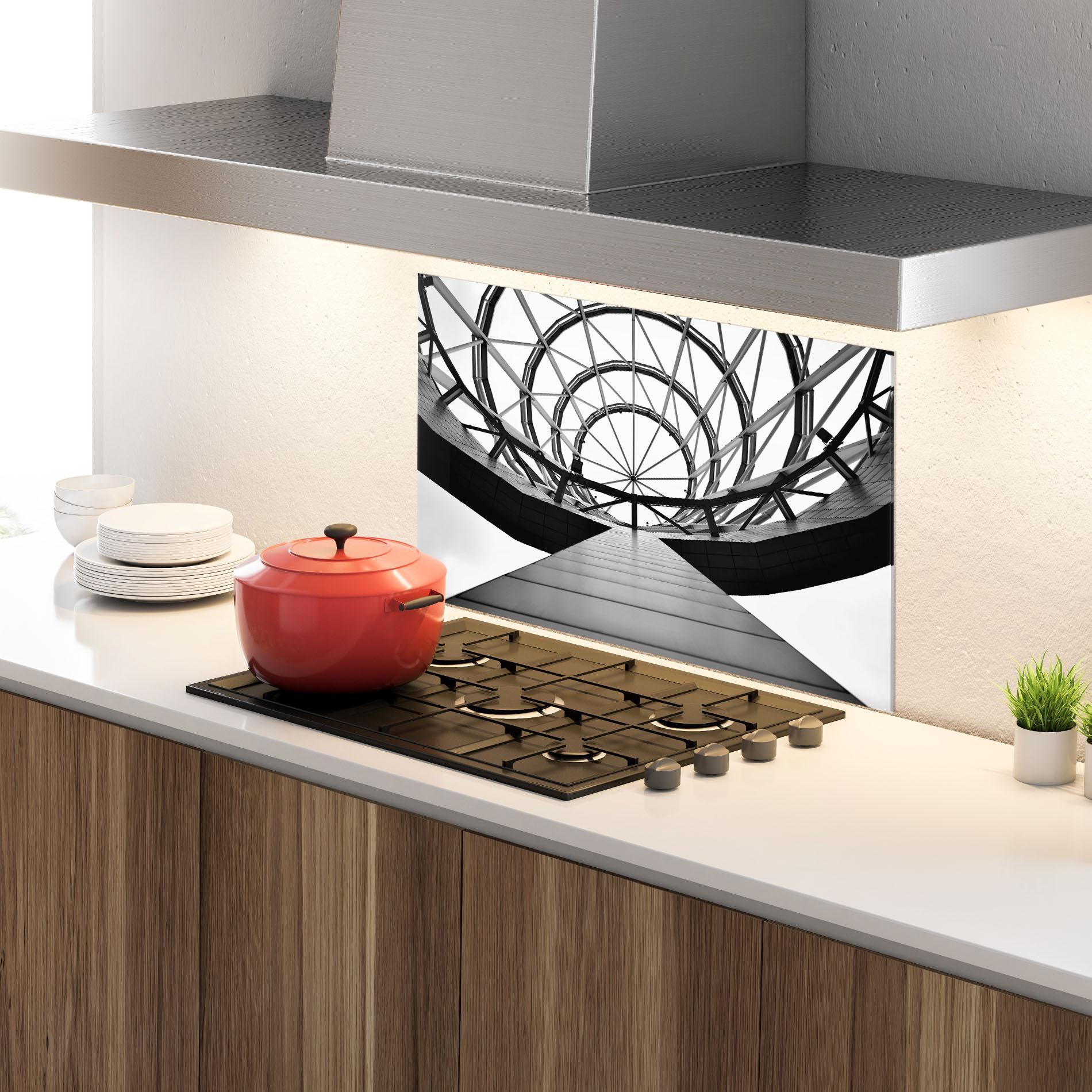 Konyhai üveg hátfal Circular Dome mockup 4