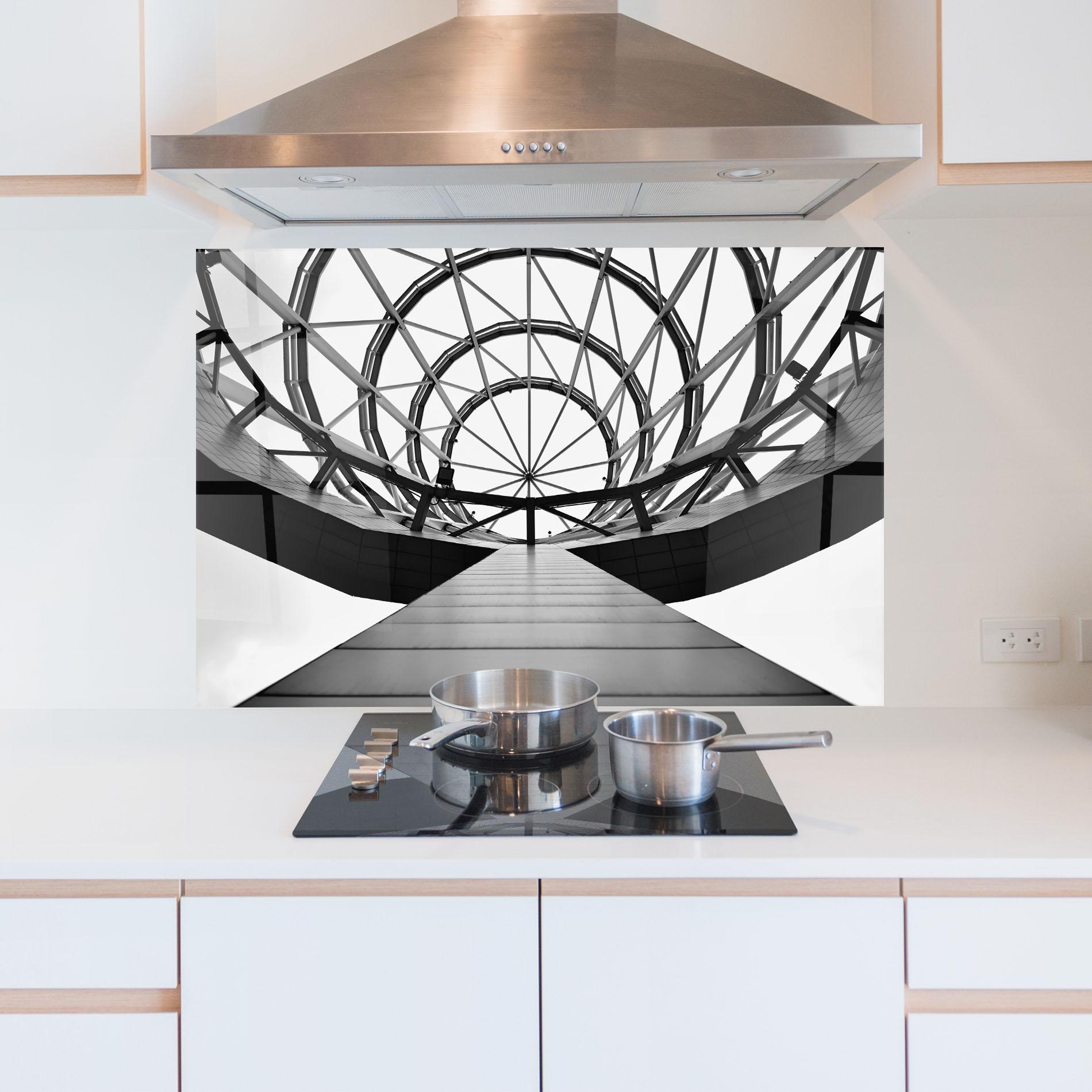 Konyhai üveg hátfal Circular Dome mockup 5