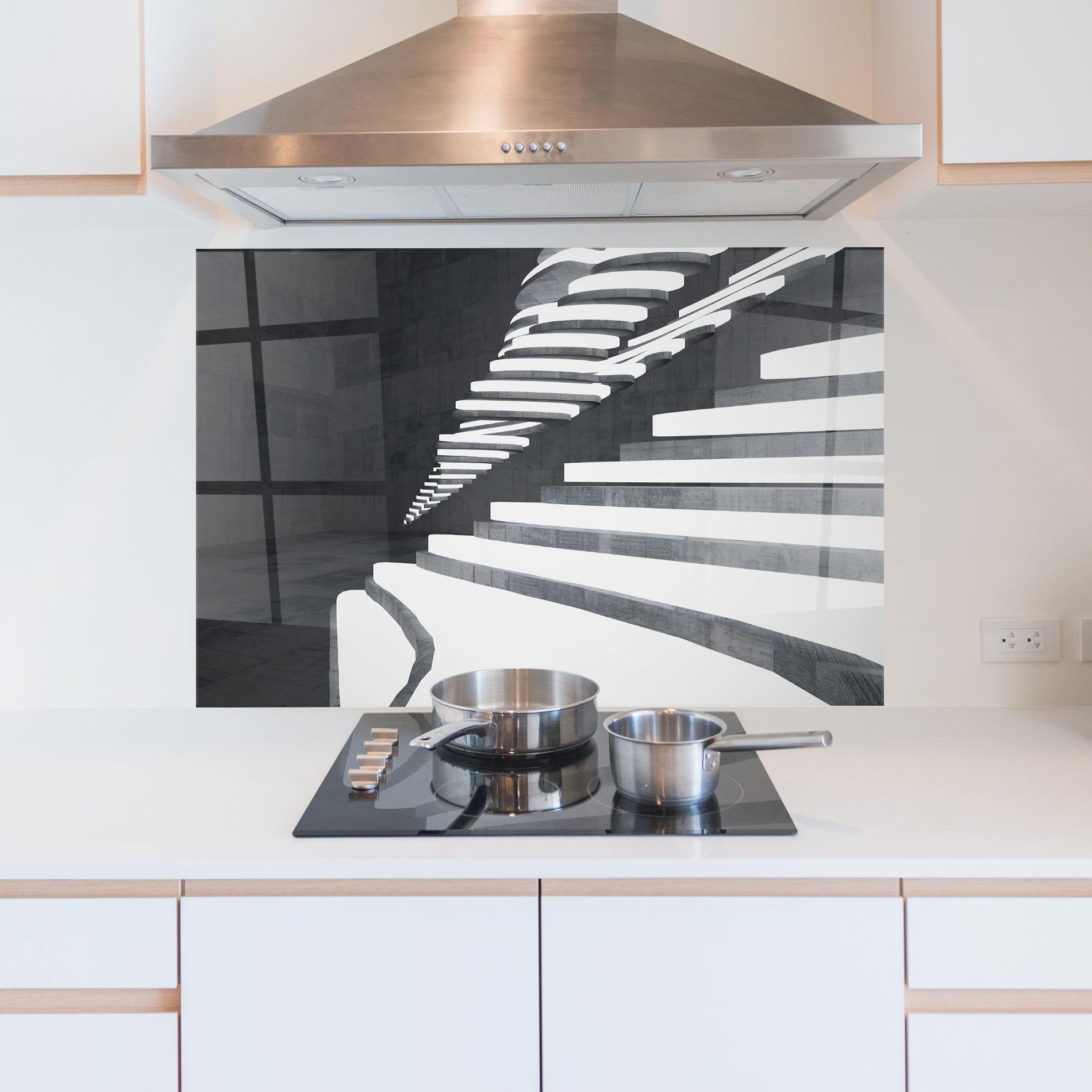 Konyhai üveg hátfal Concrete Architecture mockup 5