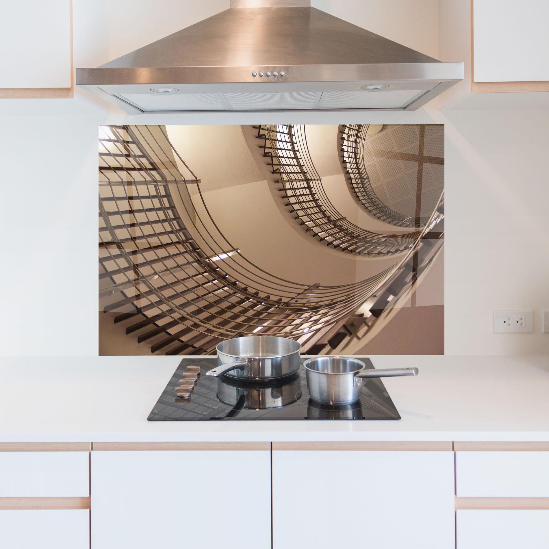 Konyhai üveg hátfal Cream Stairs mockup 5