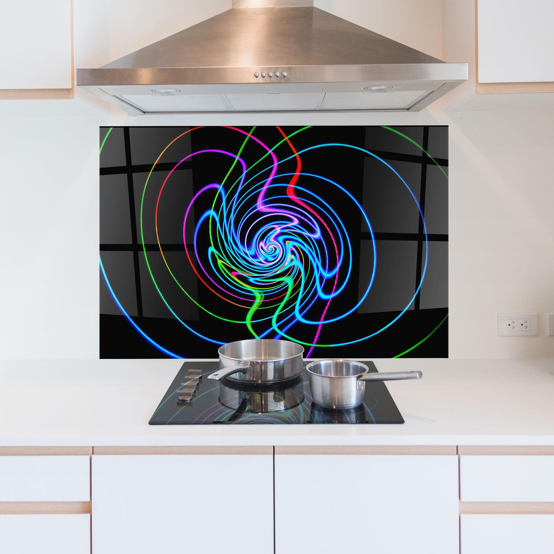 Konyhai üveg hátfal Mixed Lights mockup 5