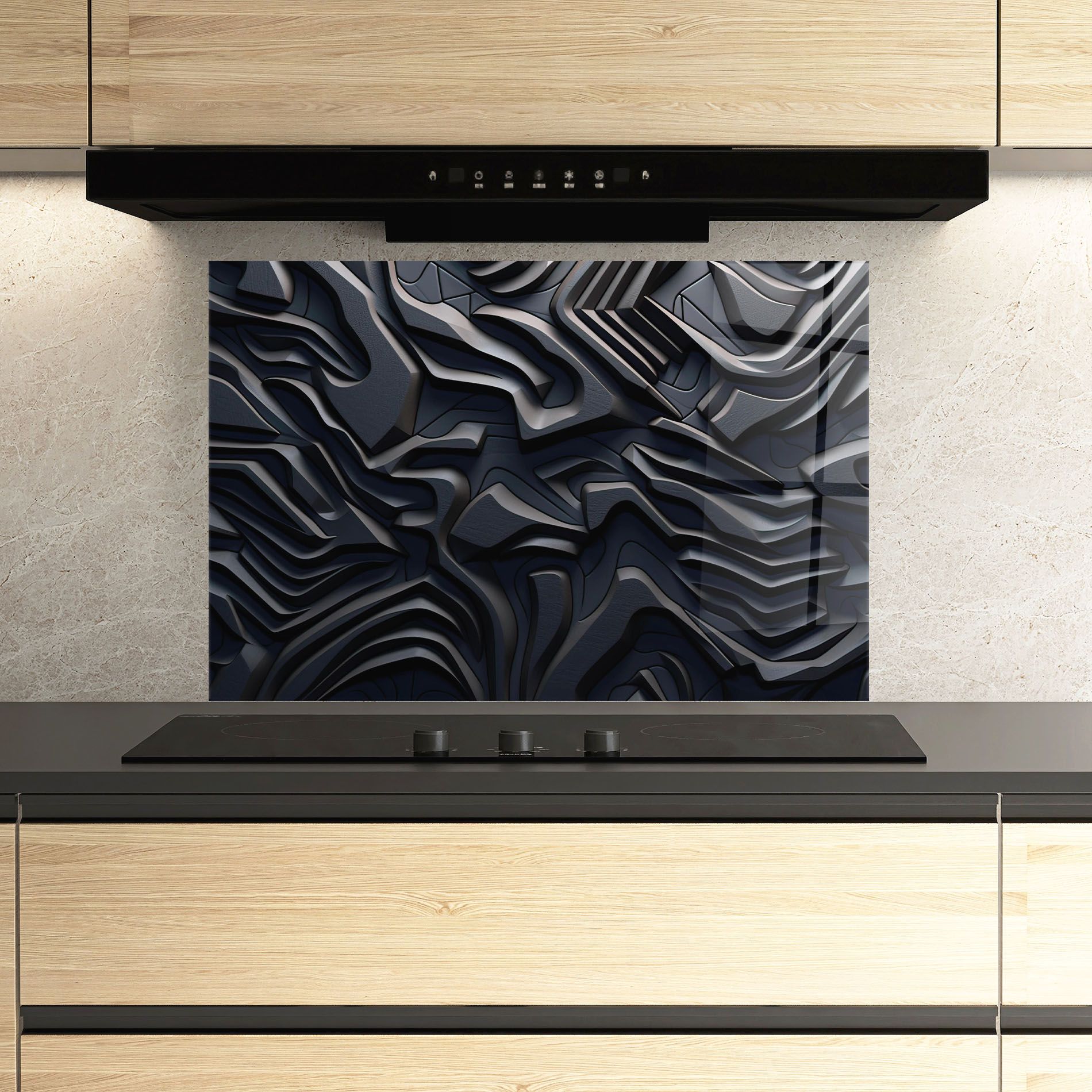 Black 3d Lines mockup 3